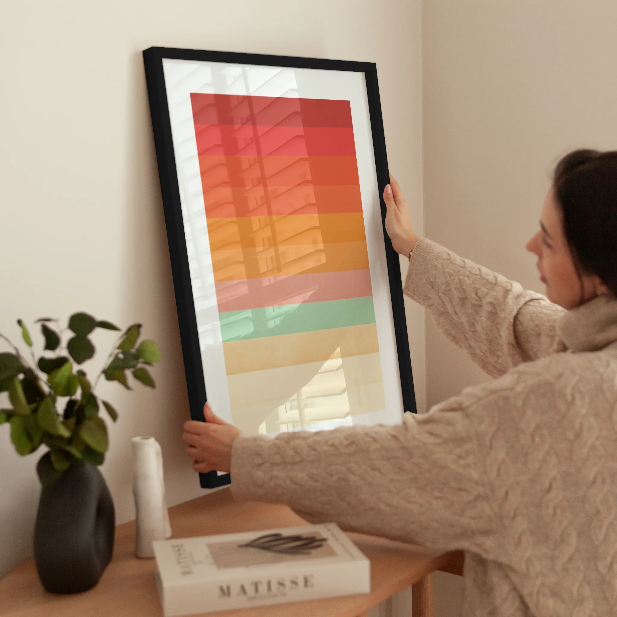 Colorful Stripes wird aufgehängt