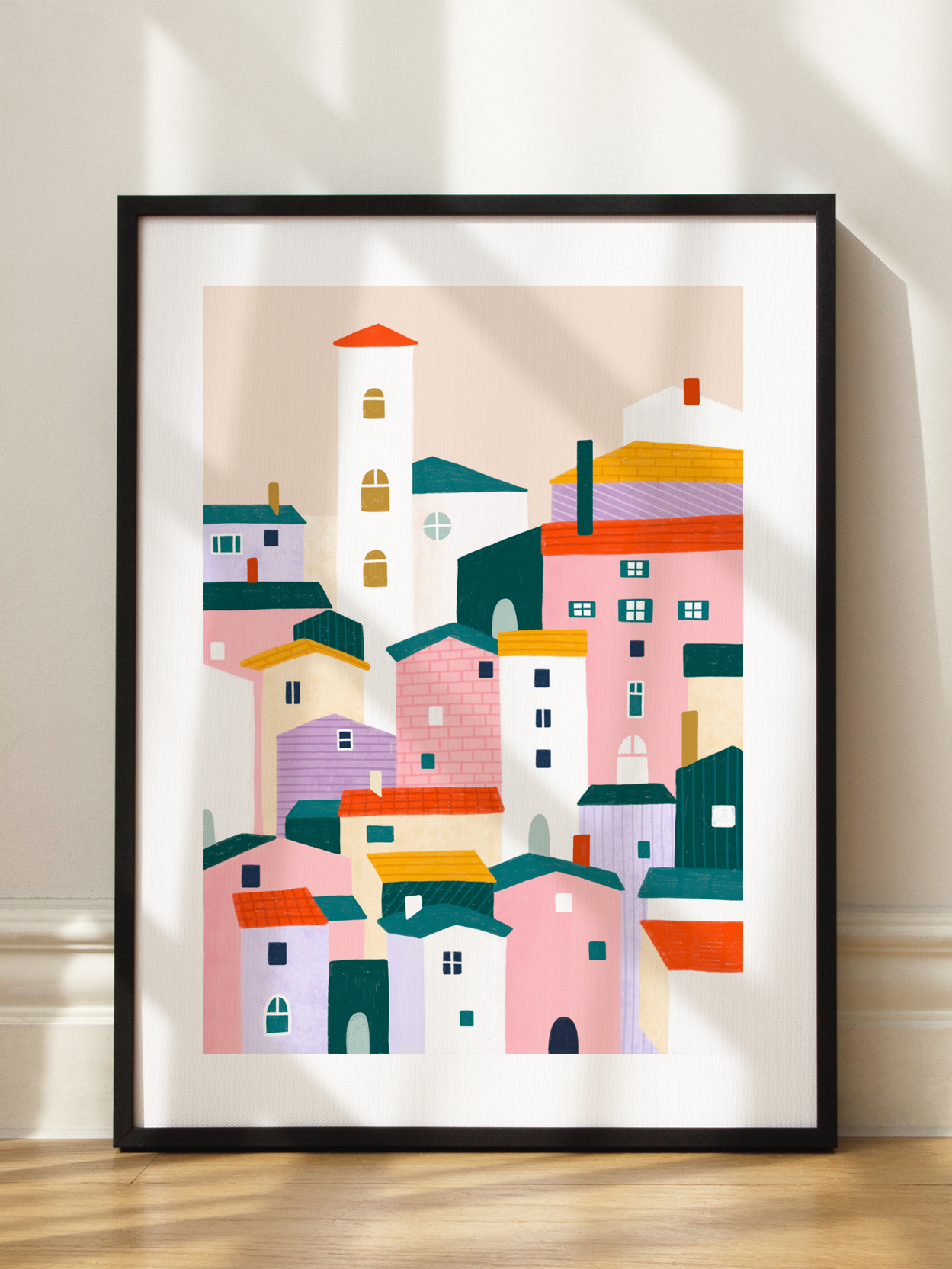 Colorful Village Scene