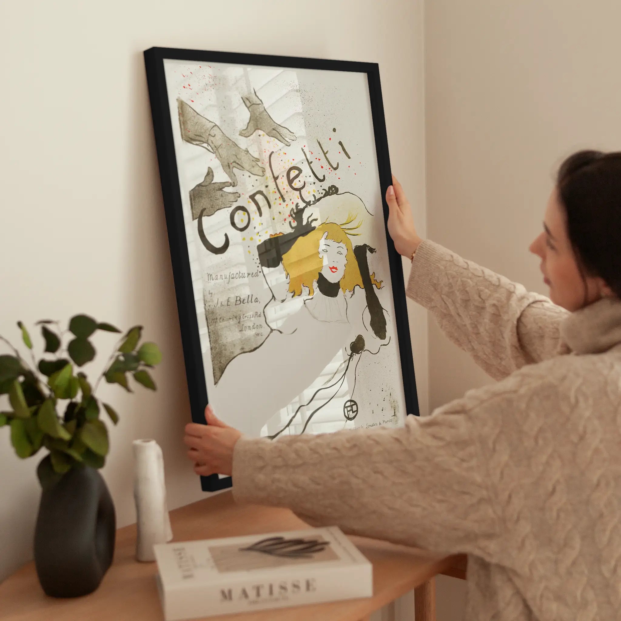 Confetti wird aufgehängt