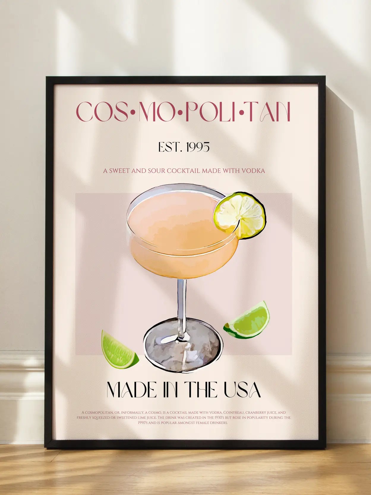 Cosmopolitan Cocktail Poster