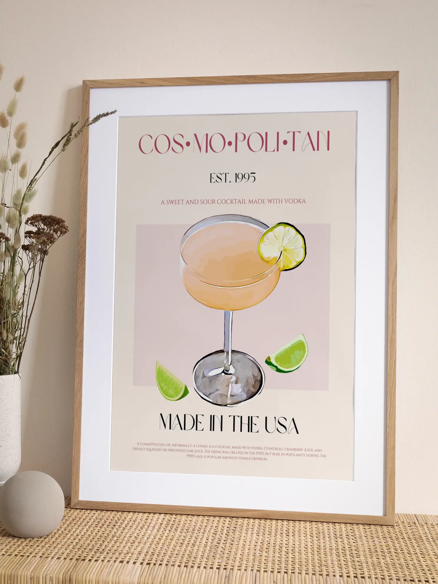 Cosmopolitan Cocktail Poster