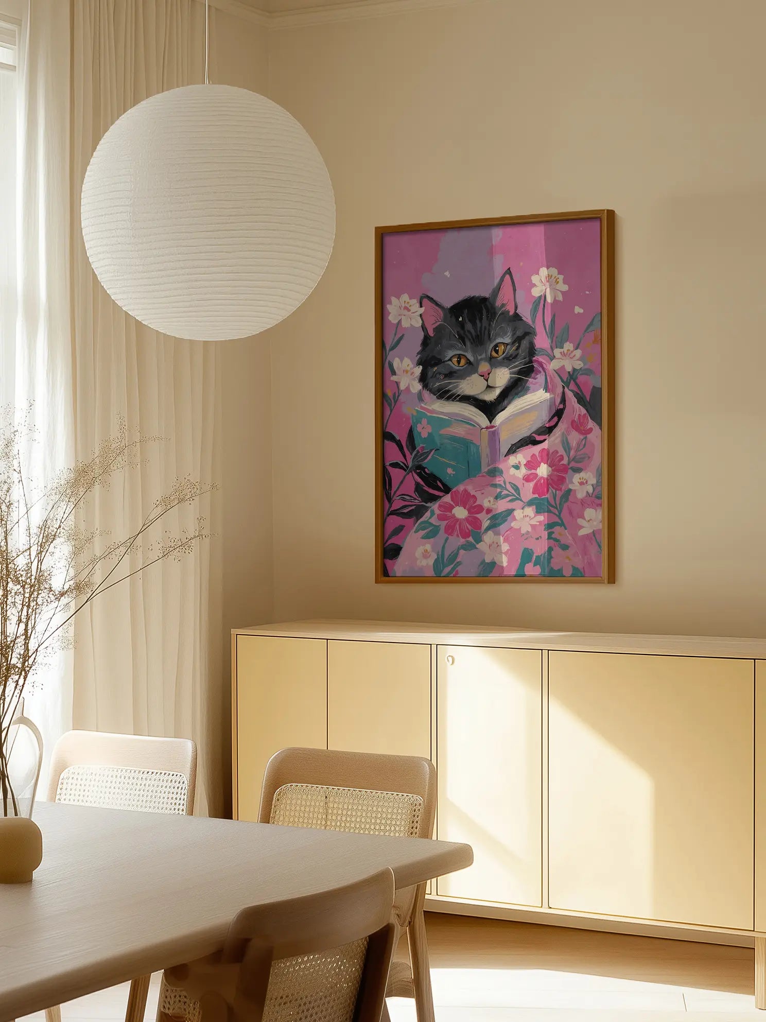 Cozy Cat Reading Poster