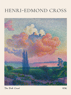 Impressionistisches Kunstwerk von Henri-Edmond Cross mit rosa Wolken und Landschaft.