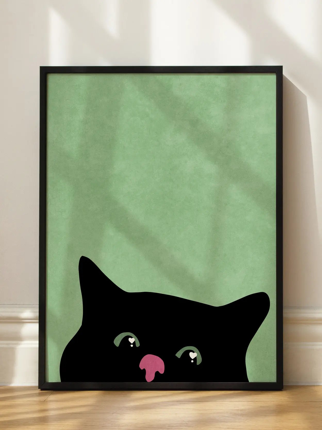 Curious Black Cat Poster