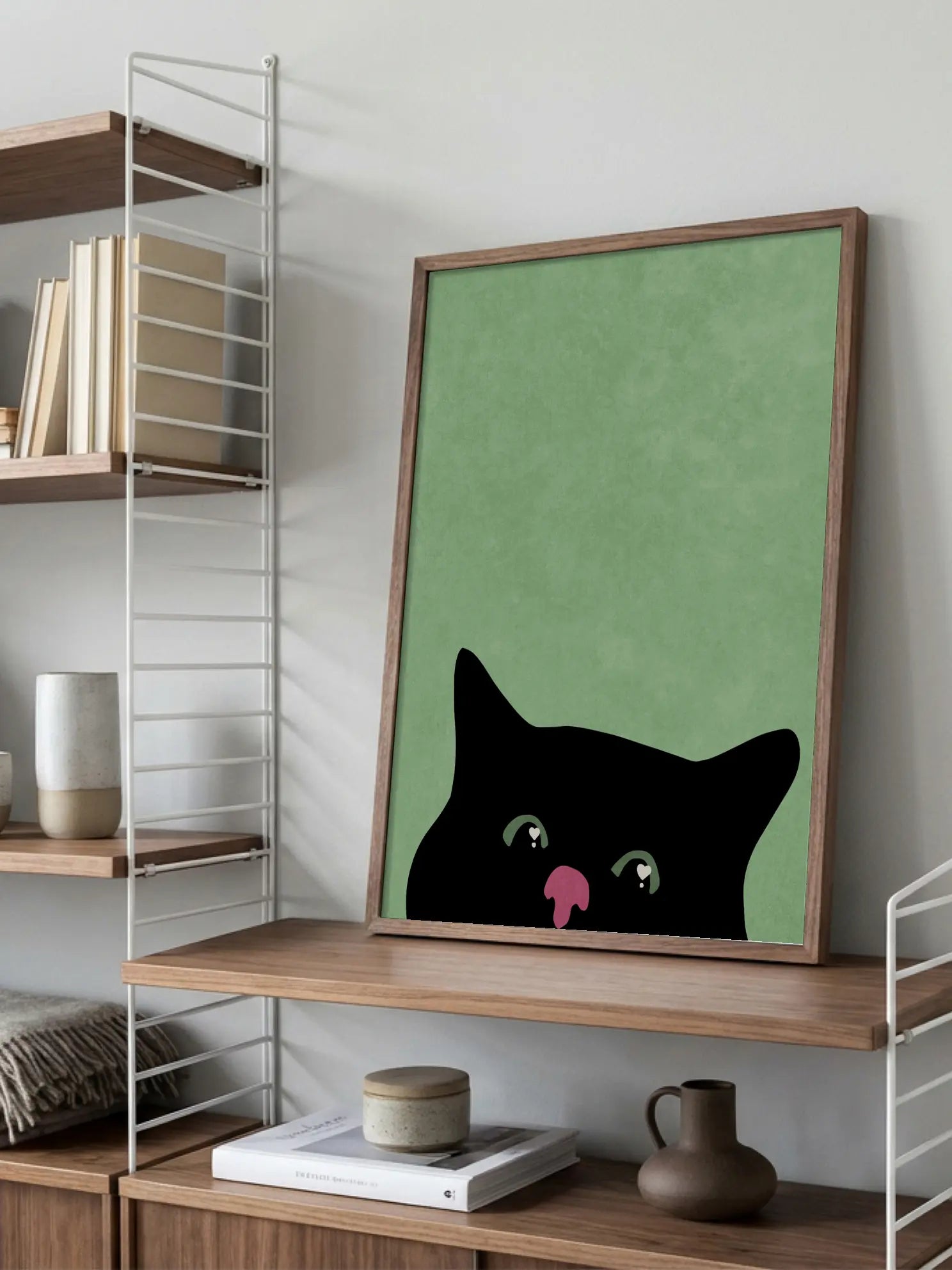 Curious Black Cat Poster