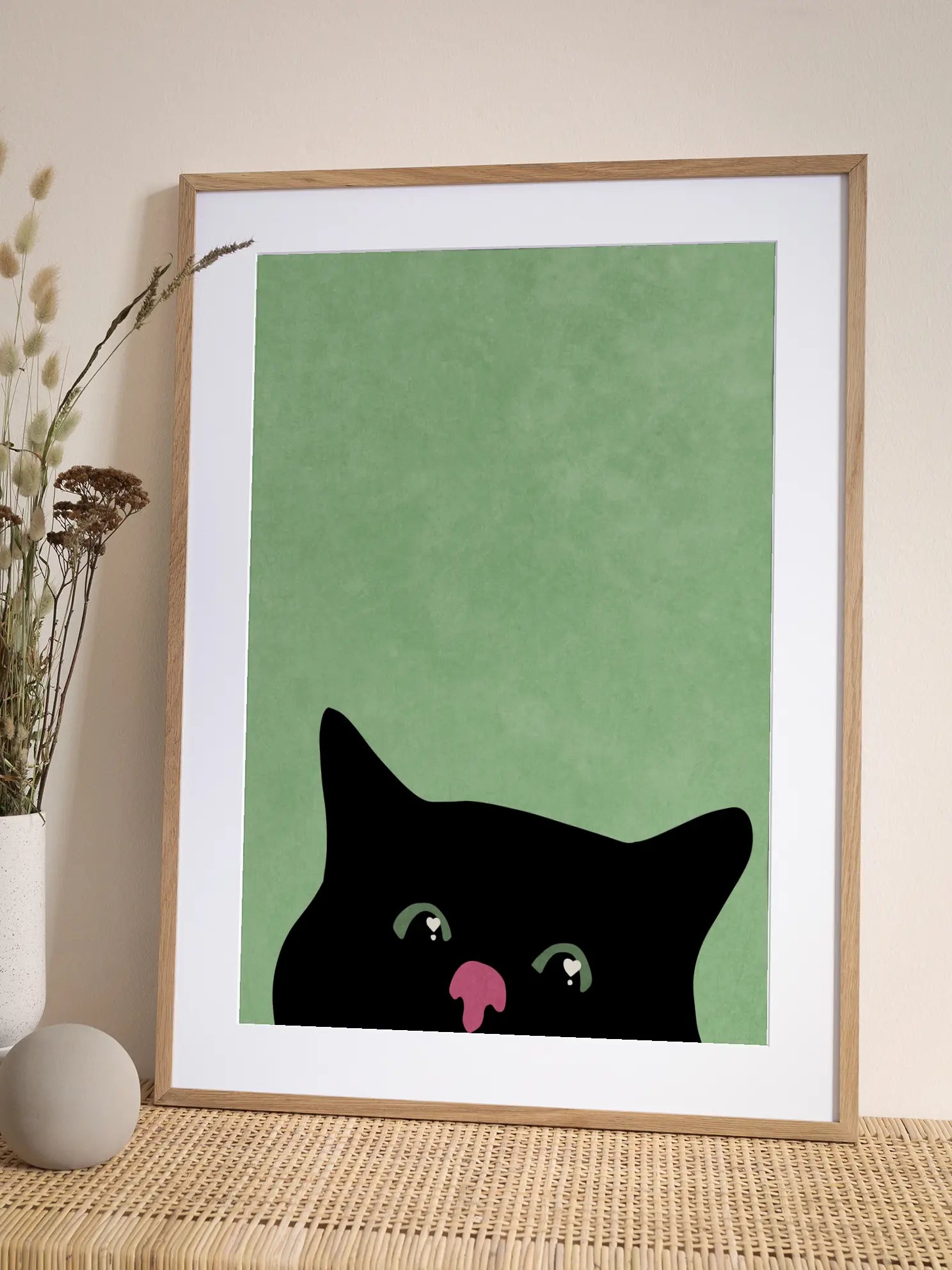 Curious Black Cat Poster