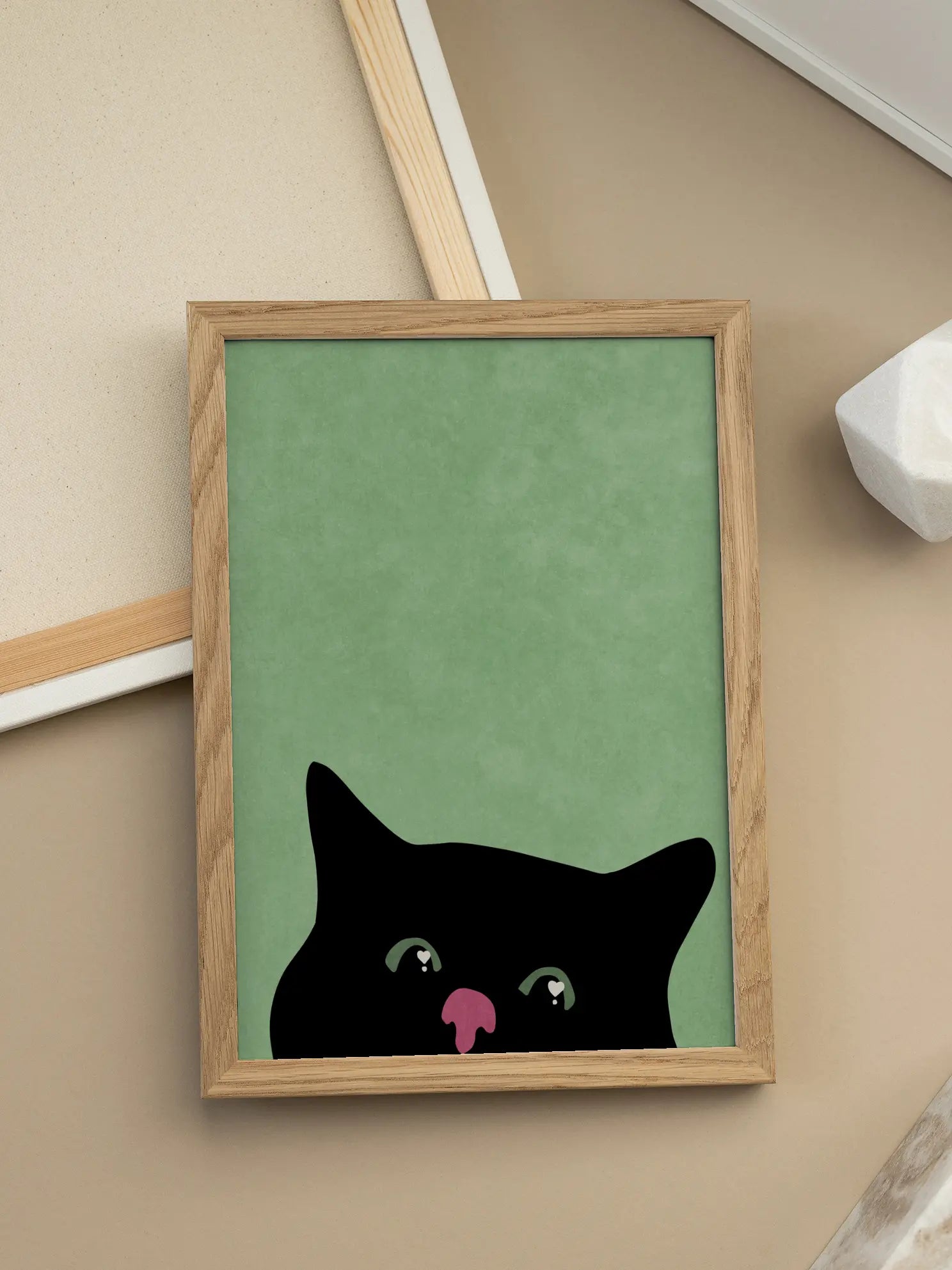 Curious Black Cat Poster