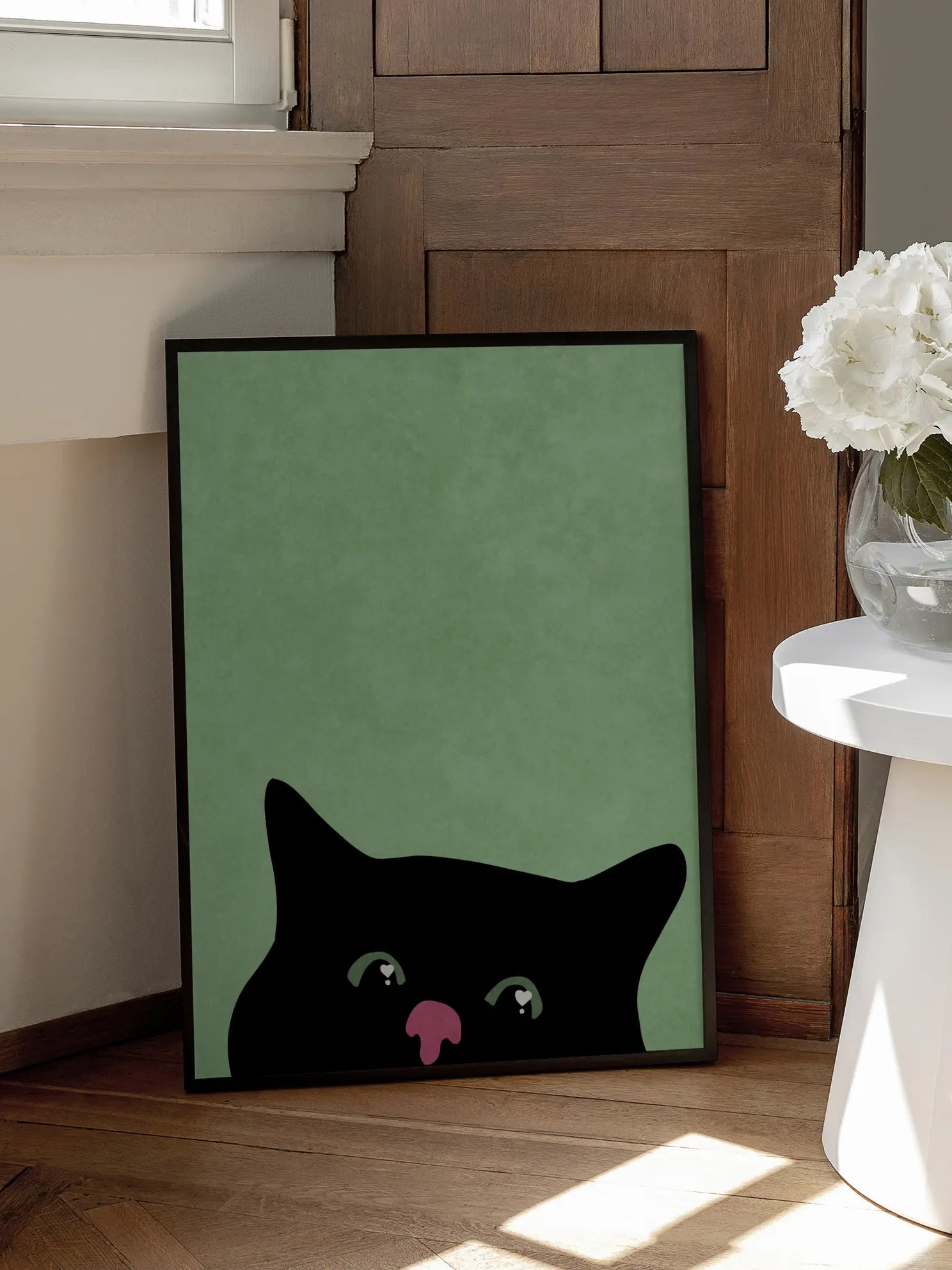 Curious Black Cat Poster