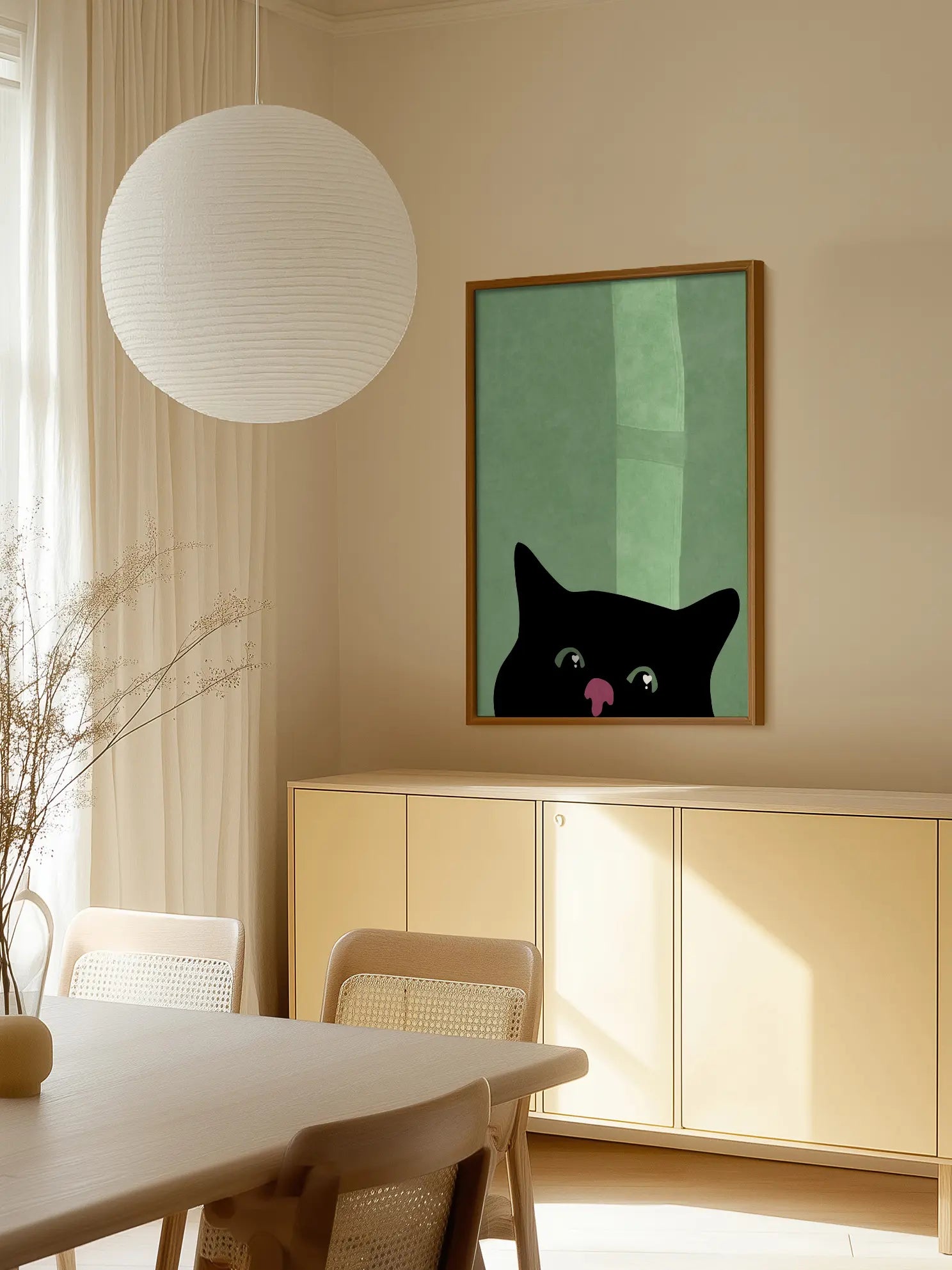 Curious Black Cat Poster