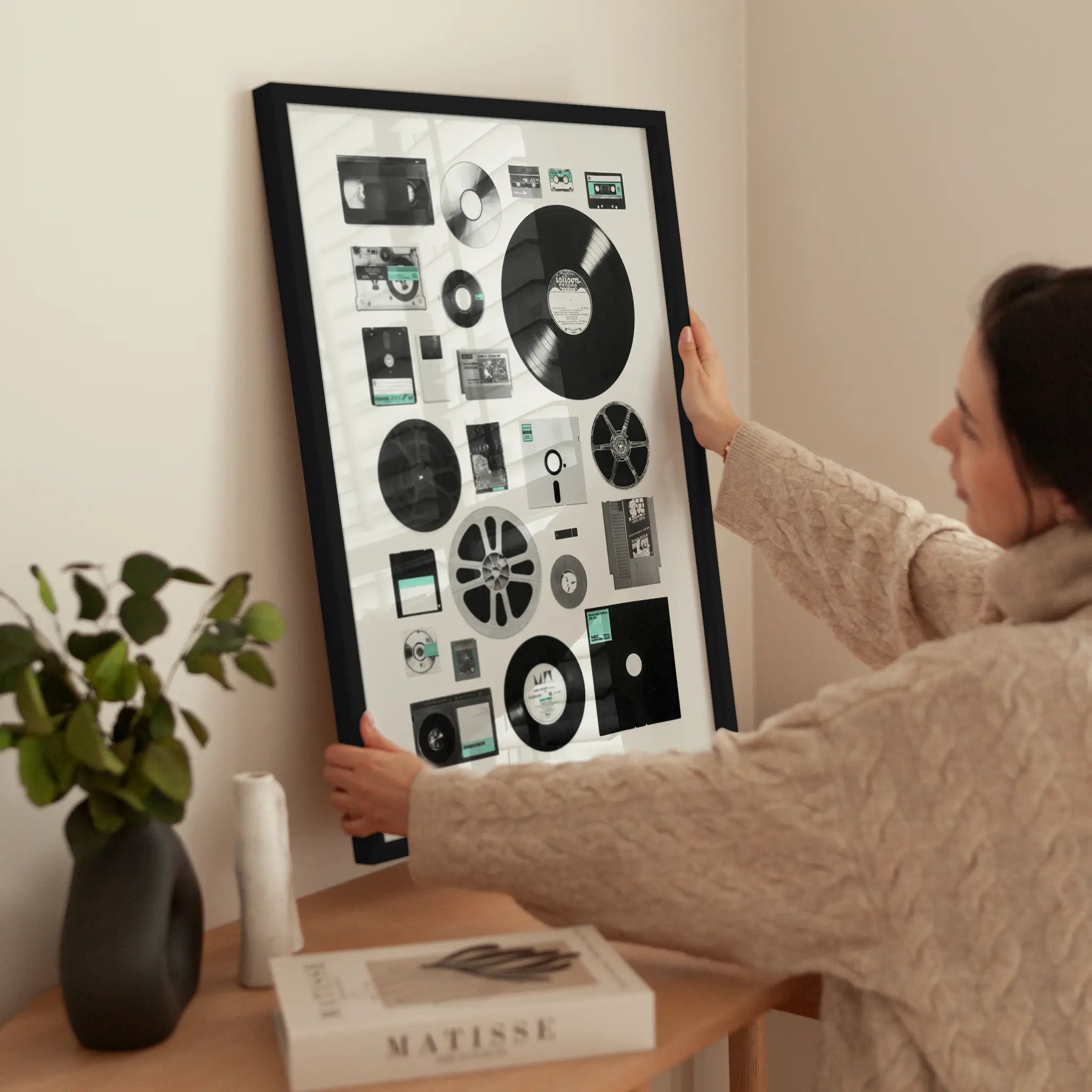 Data Art wird aufgehängt