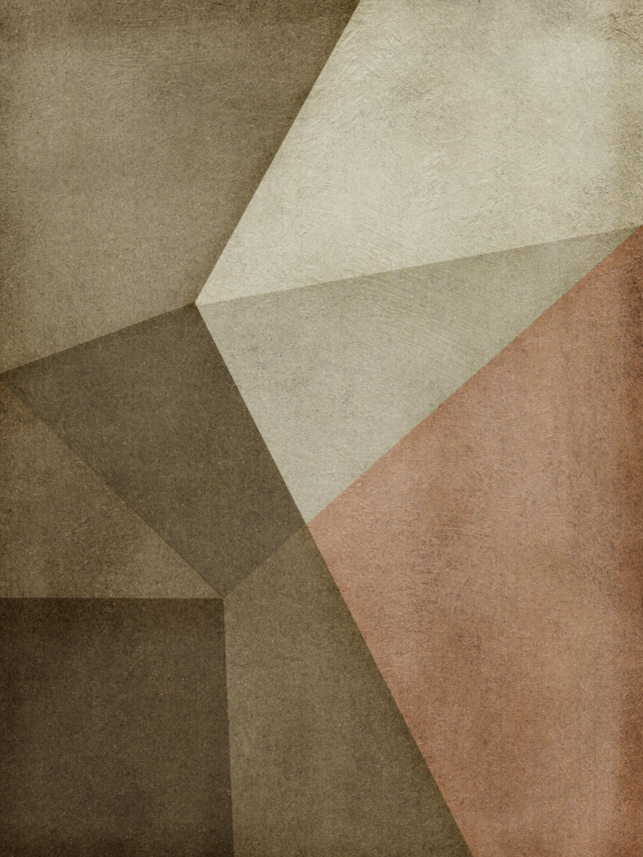Grafische Illustration mit geometrischen Formen in Braun und Beige.