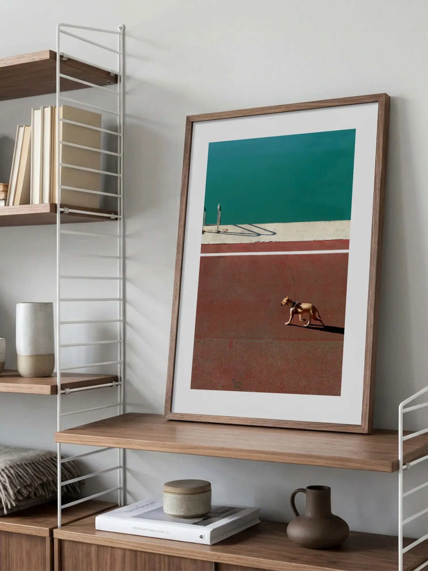 Dog by the Pool Poster