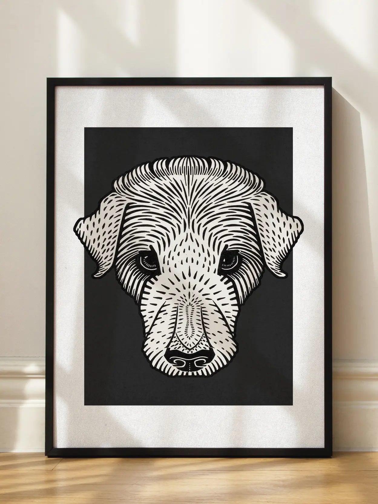Dog in Black and White Poster