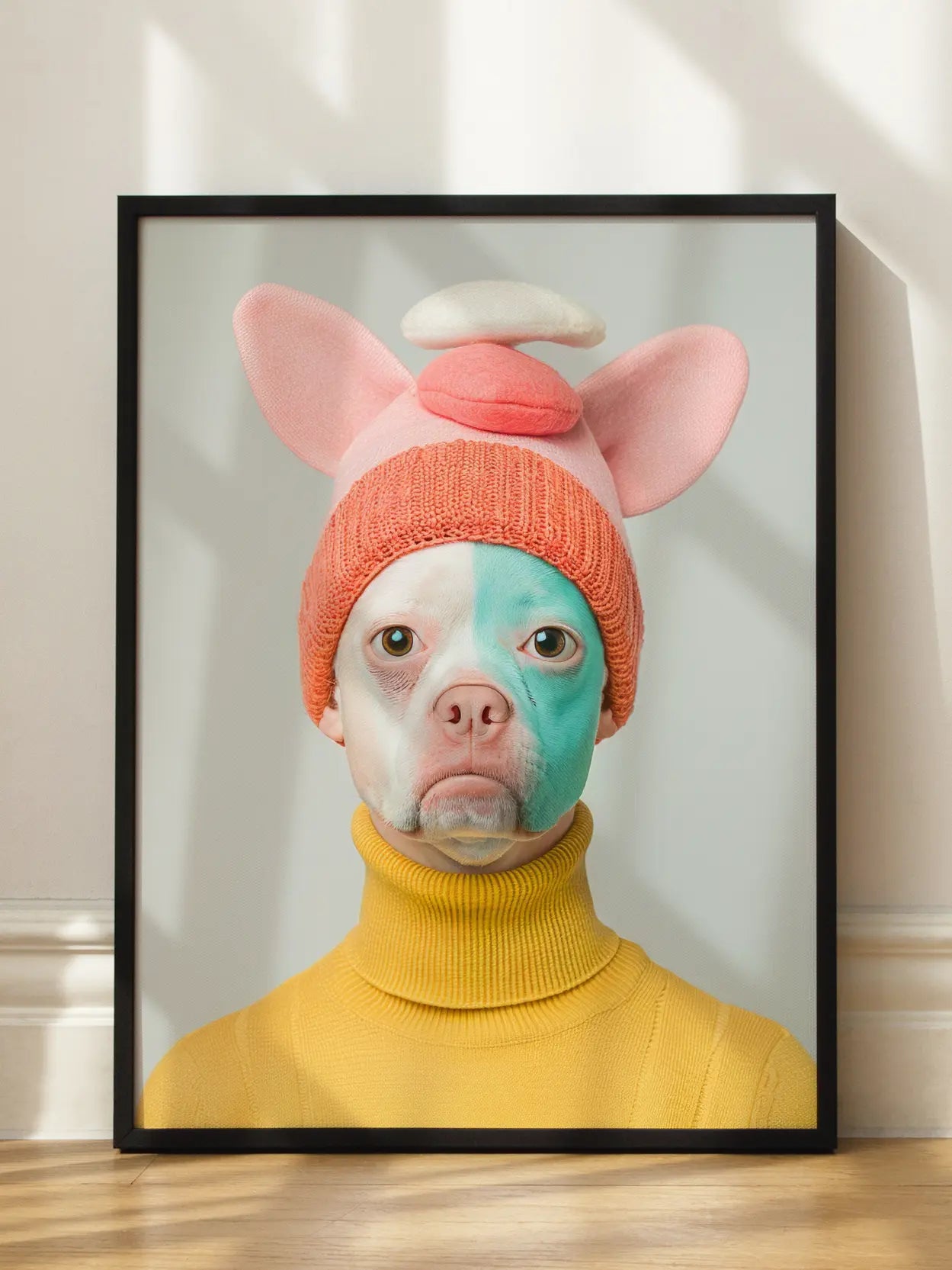 Dog in Pink Hat
