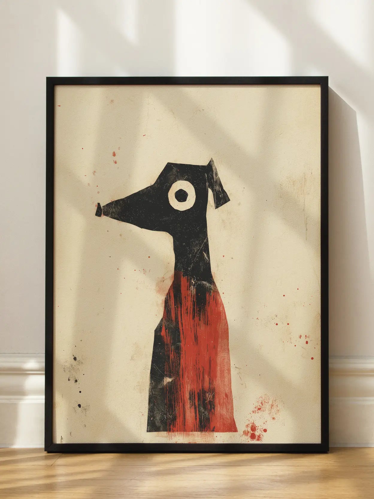 Dog in Red Poster