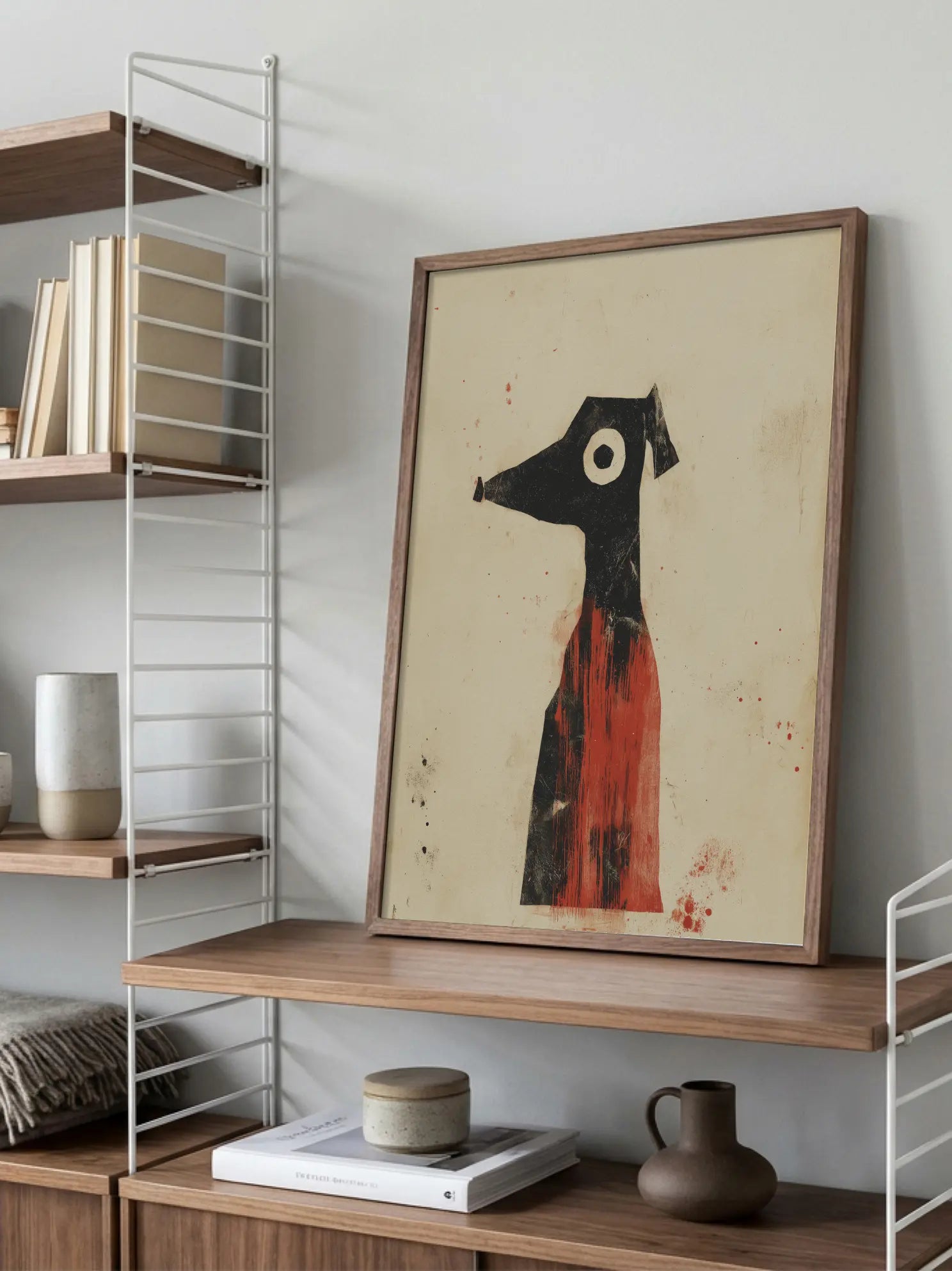 Dog in Red Poster