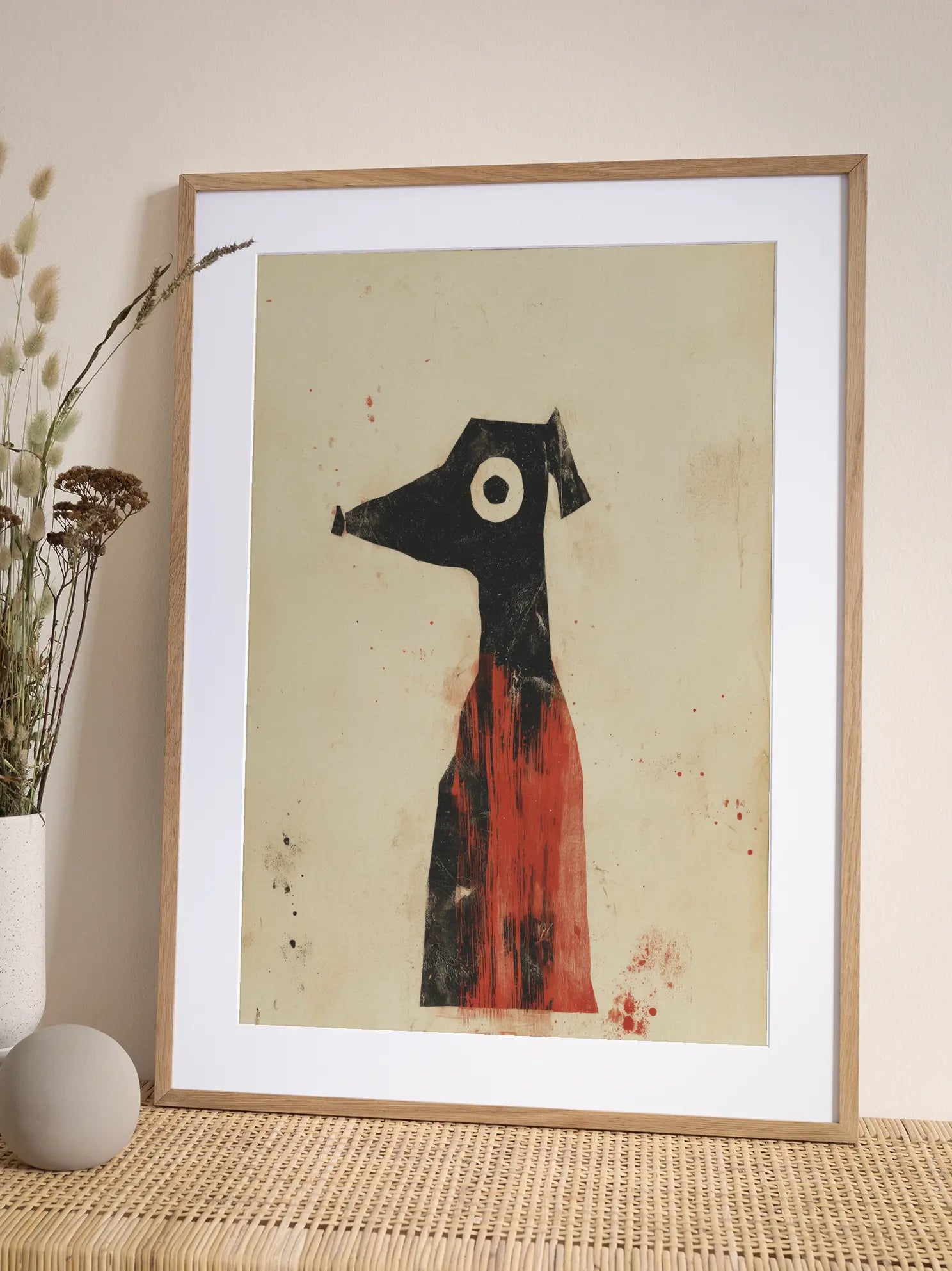 Dog in Red Poster
