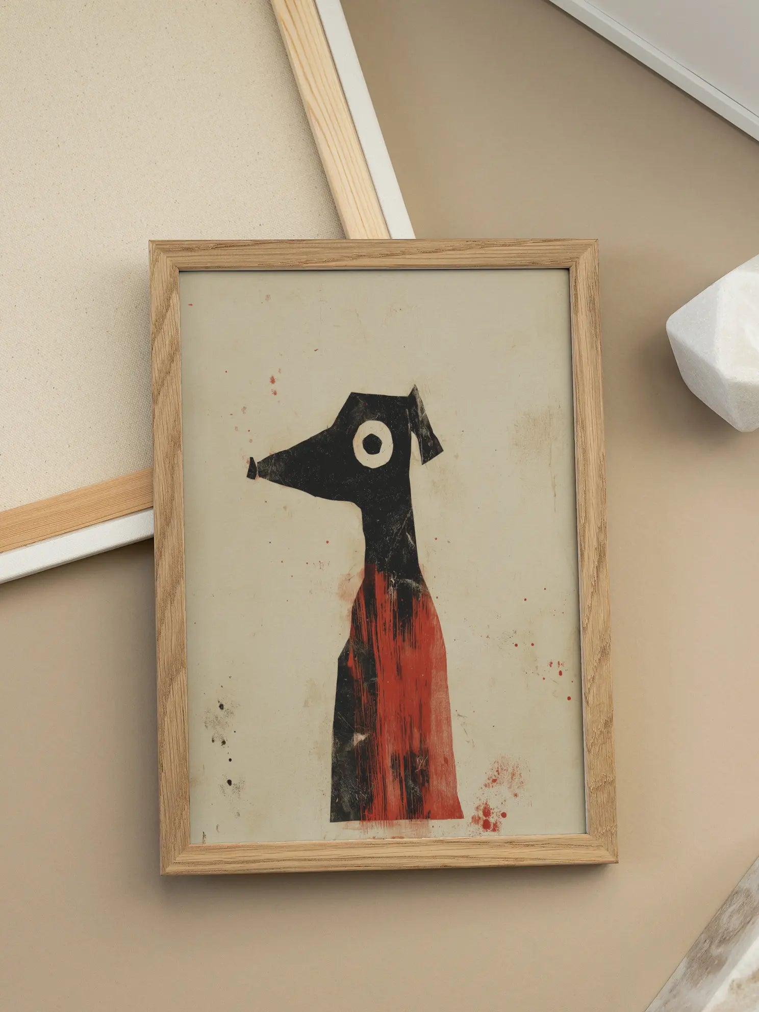 Dog in Red Poster