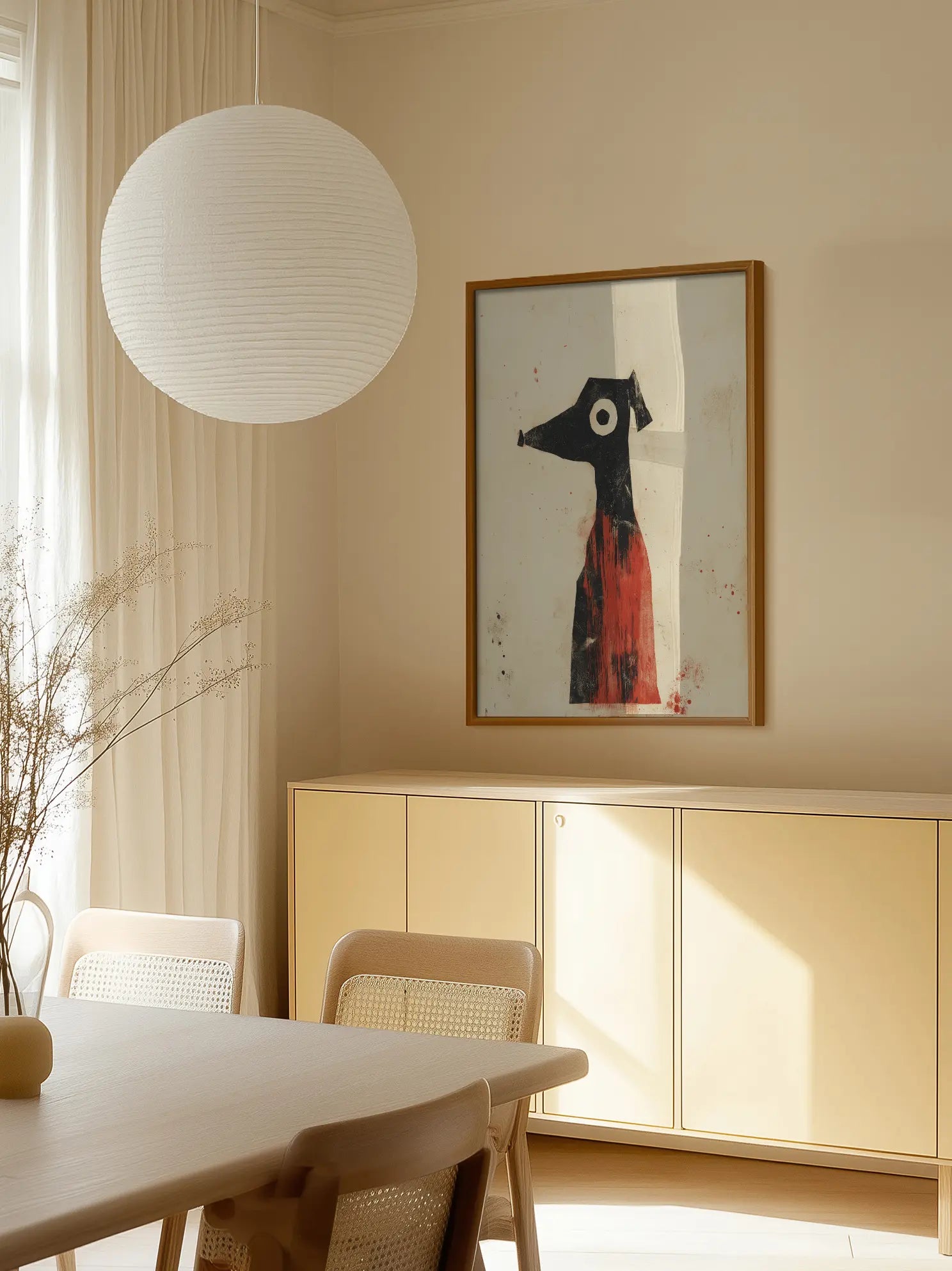 Dog in Red Poster