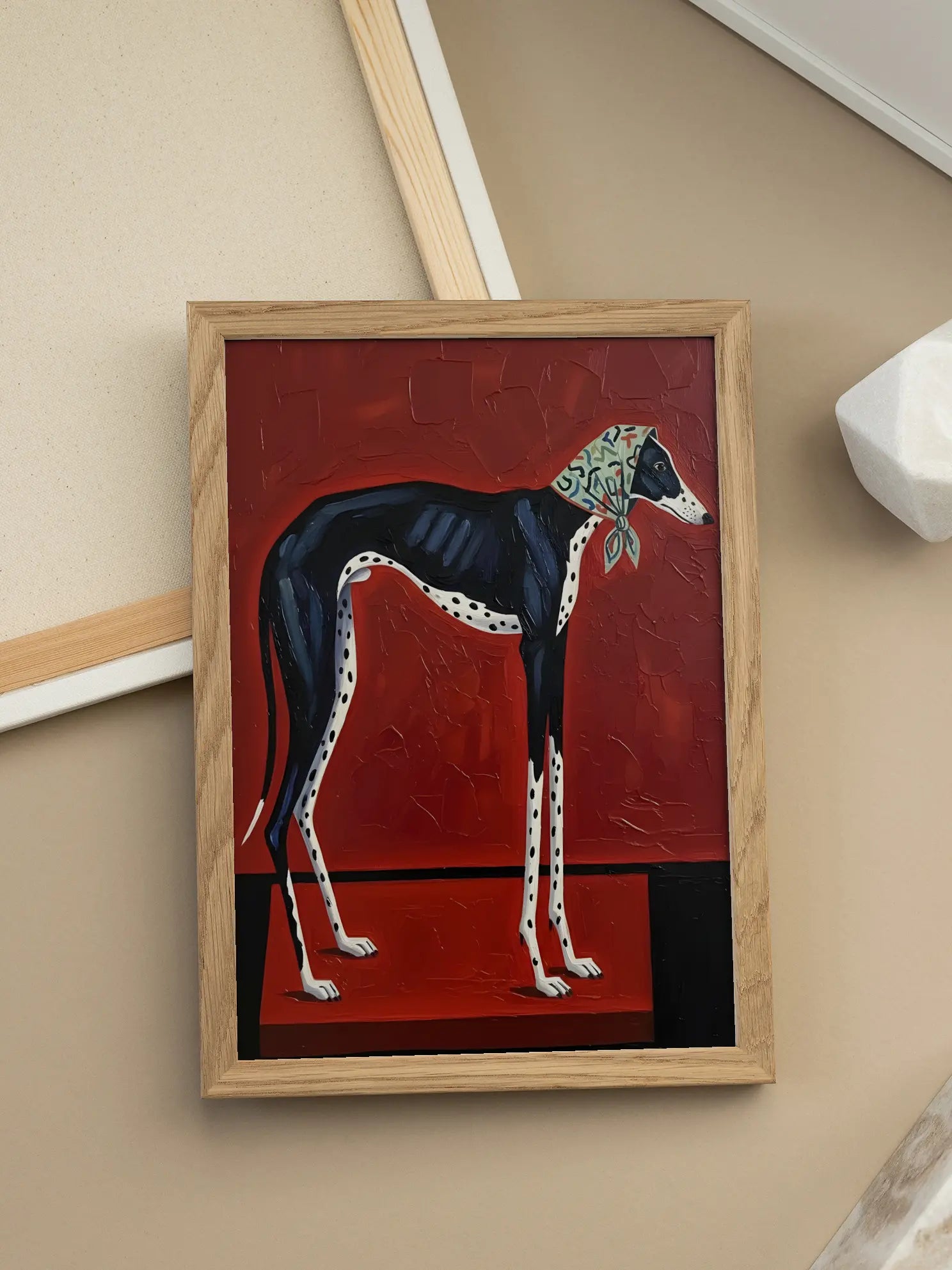 Dog in Scarf Poster