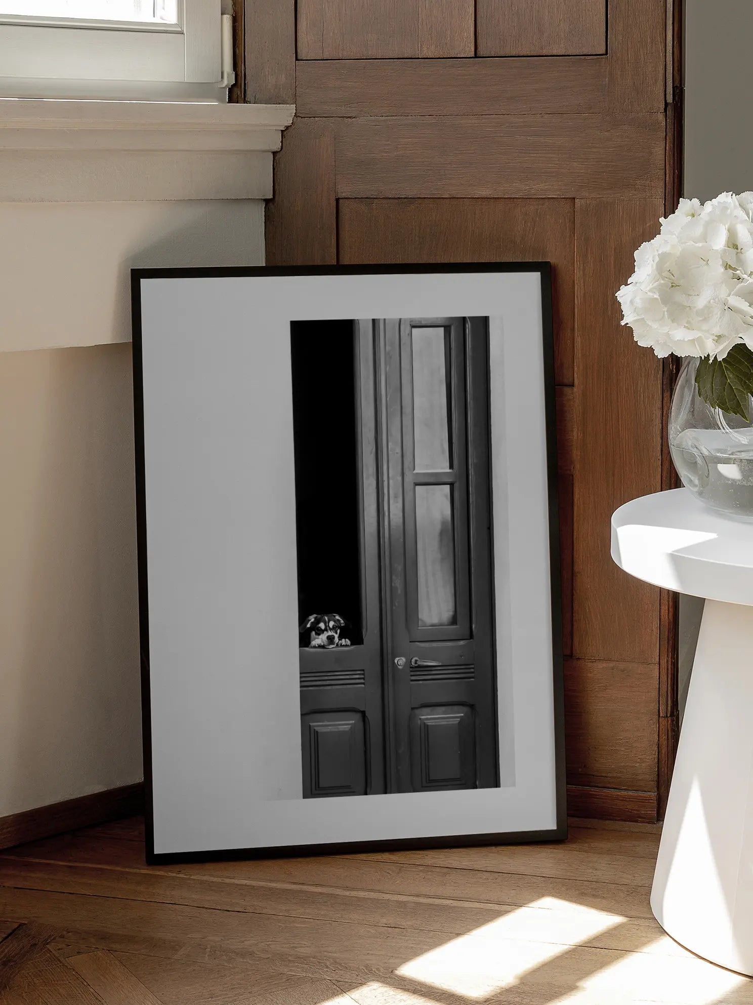 Dog in the Door Poster