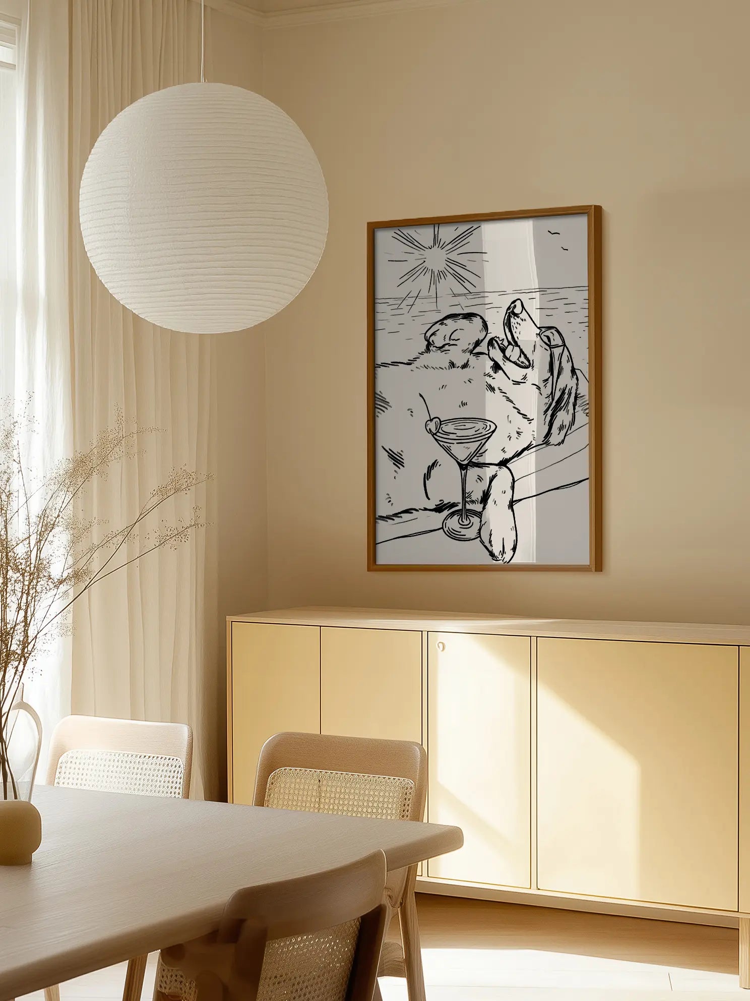 Dog with Cocktail Poster
