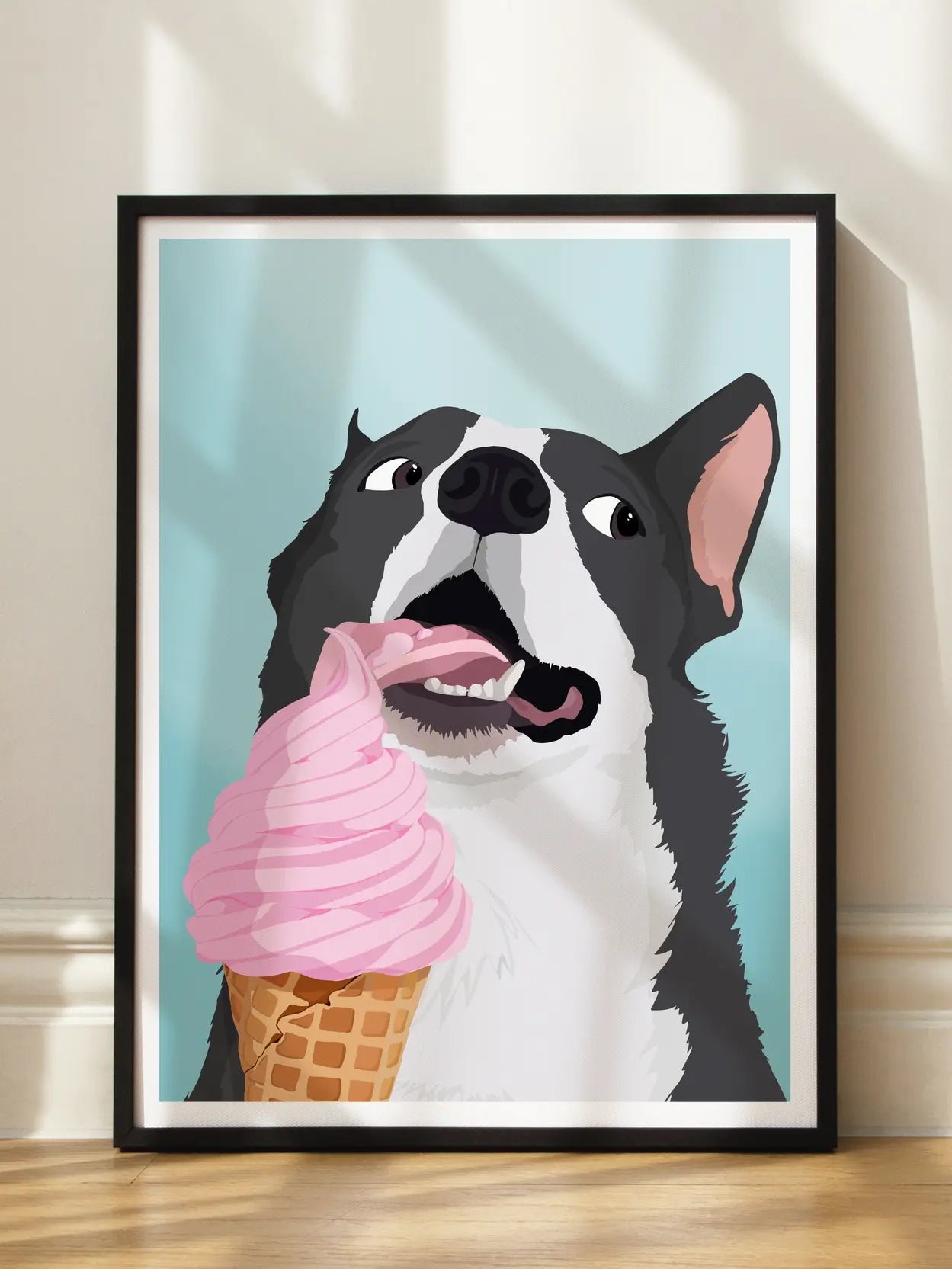 Dog with Ice Cream Poster