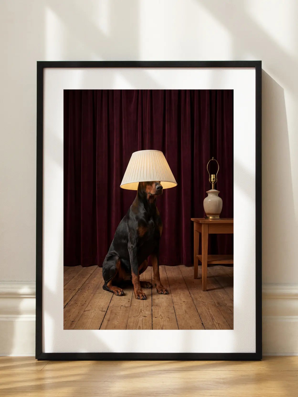 Dog with Lampshade Poster