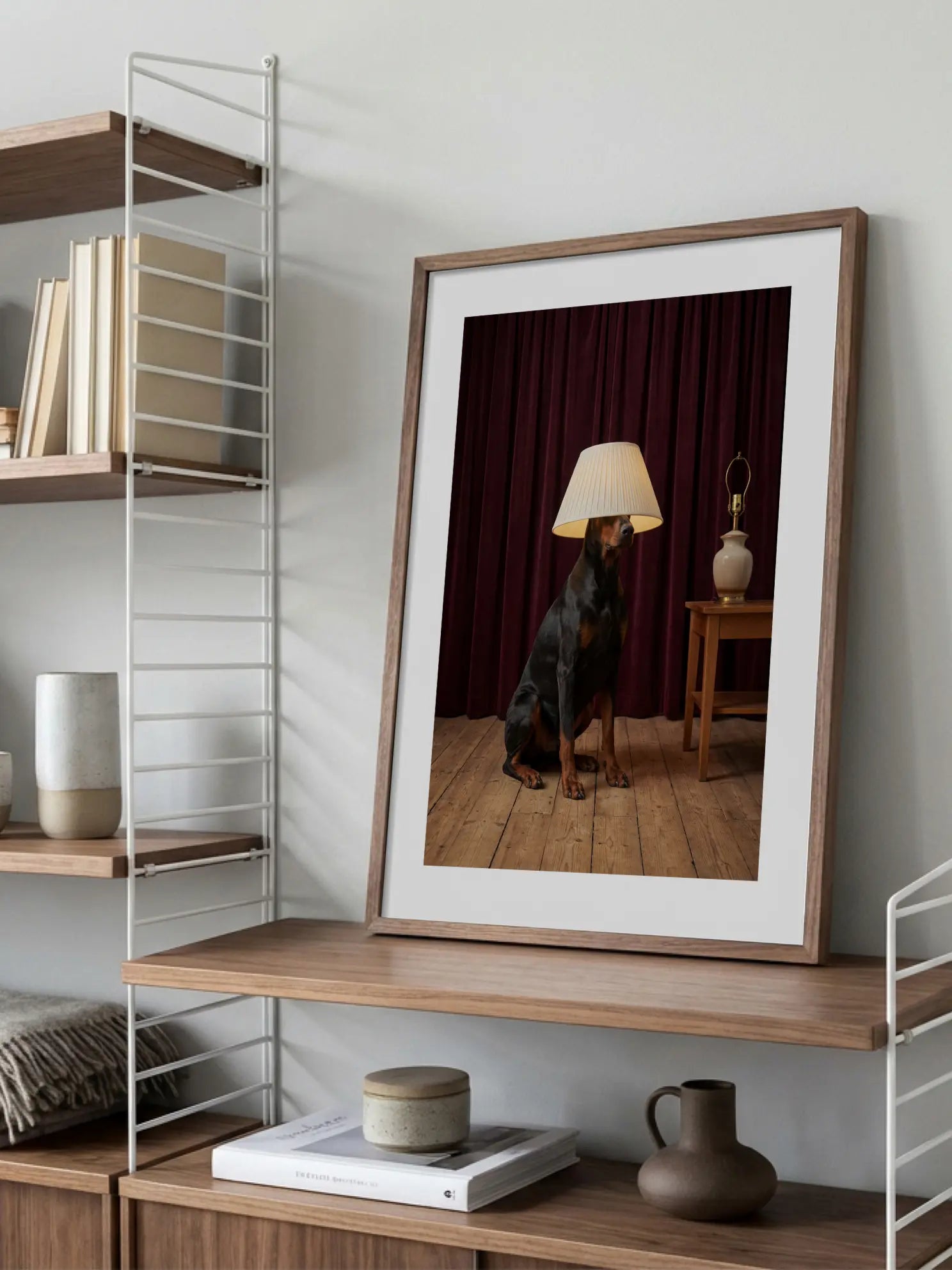 Dog with Lampshade Poster