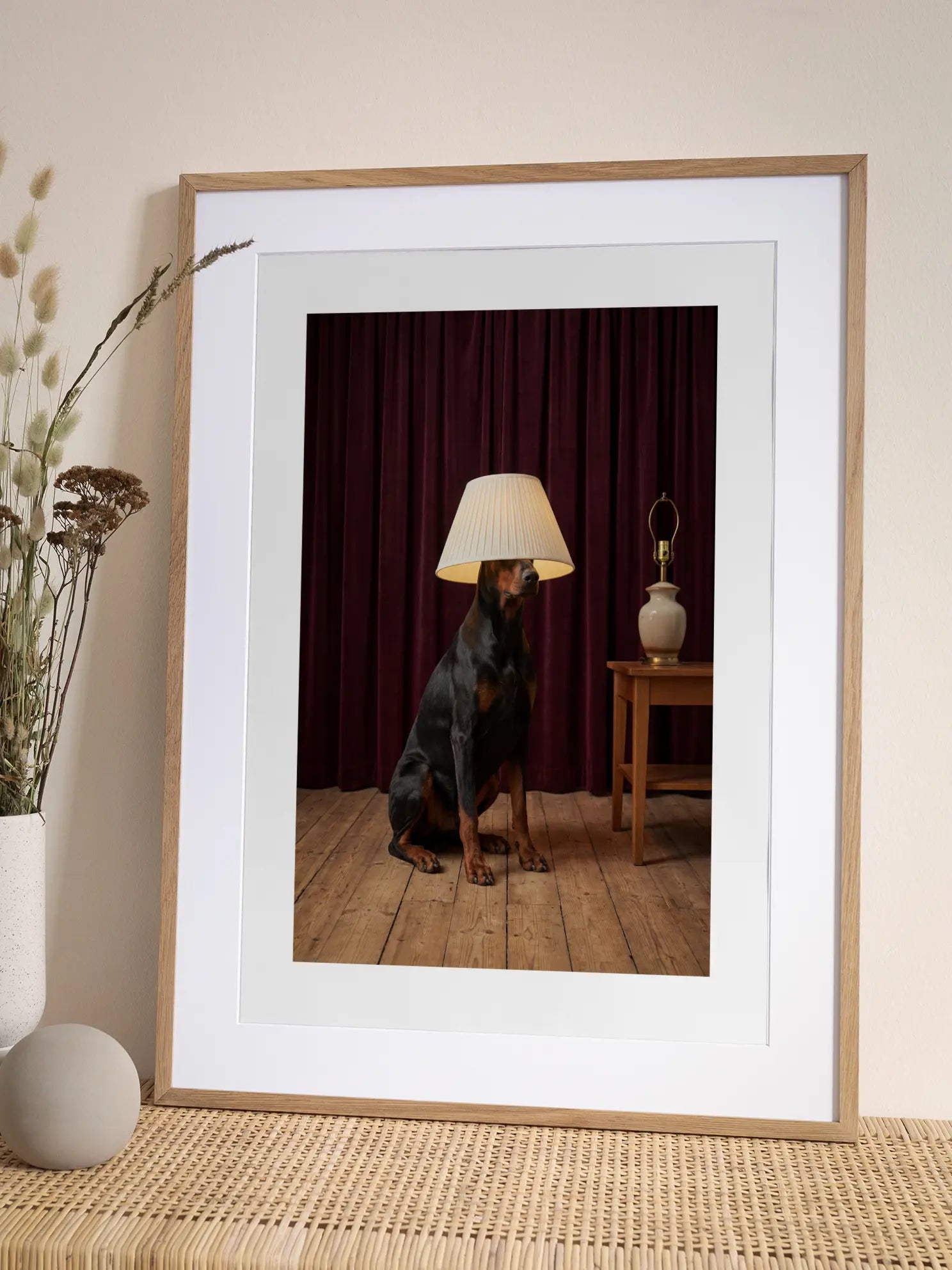 Dog with Lampshade Poster