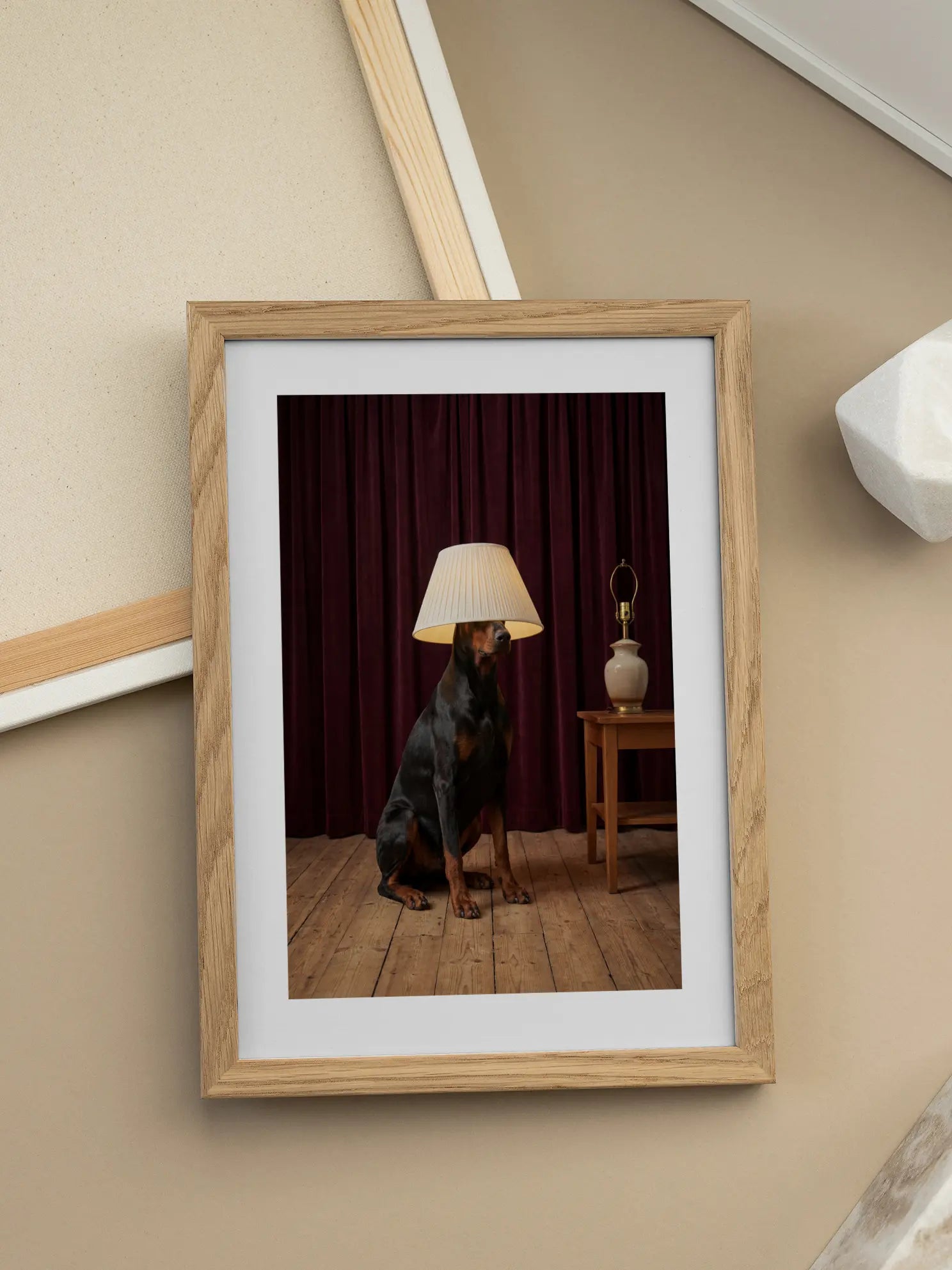 Dog with Lampshade Poster