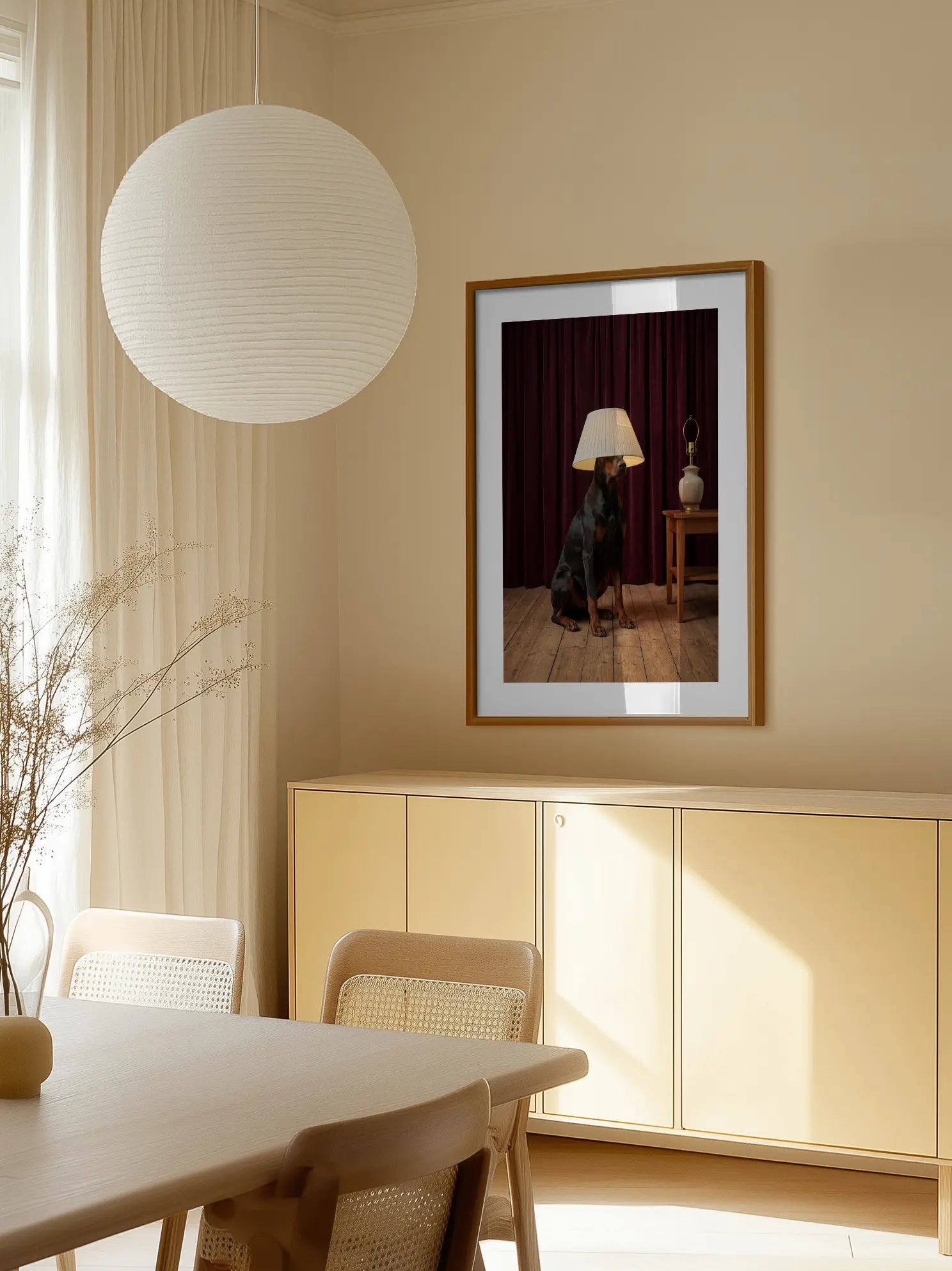 Dog with Lampshade Poster