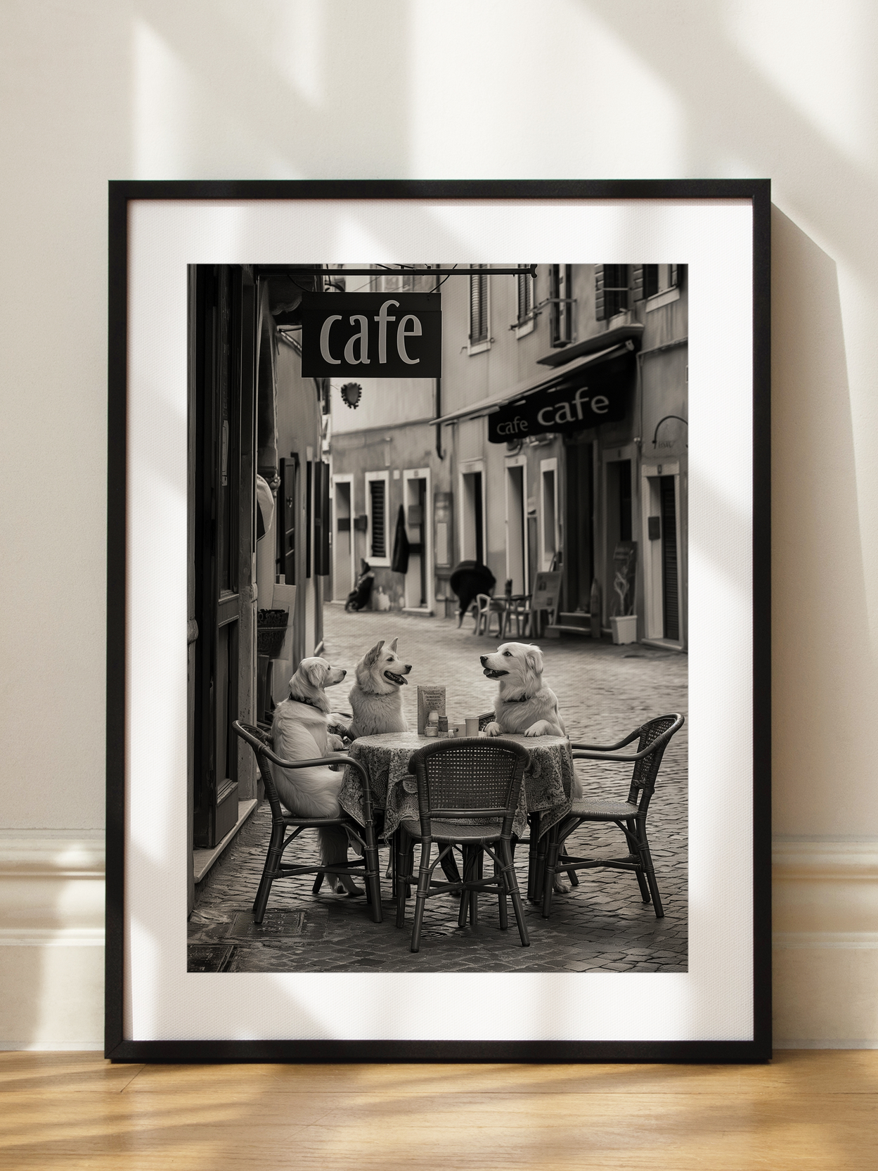 Dogs in a Café Poster