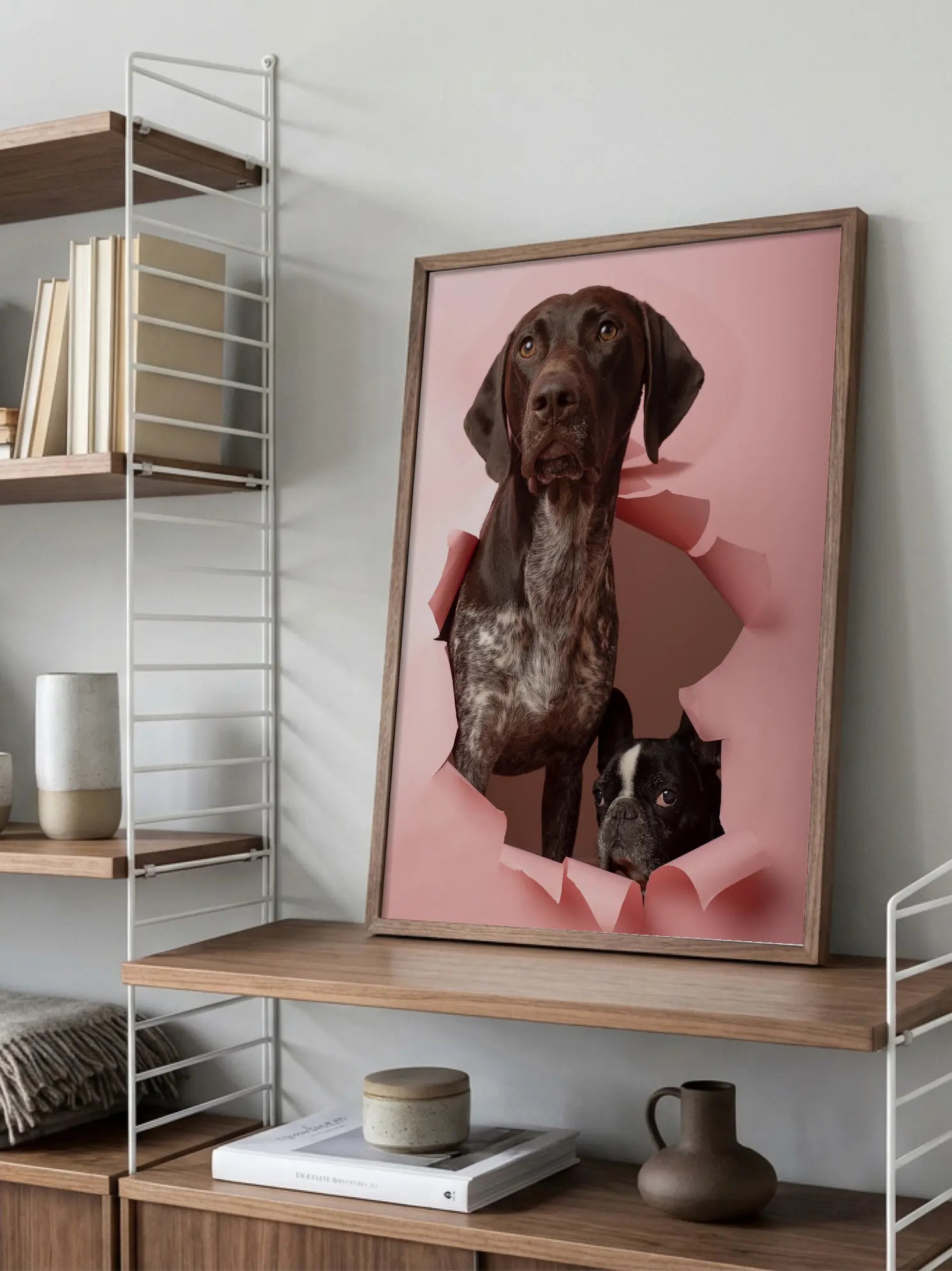 Dogs on Pink Poster