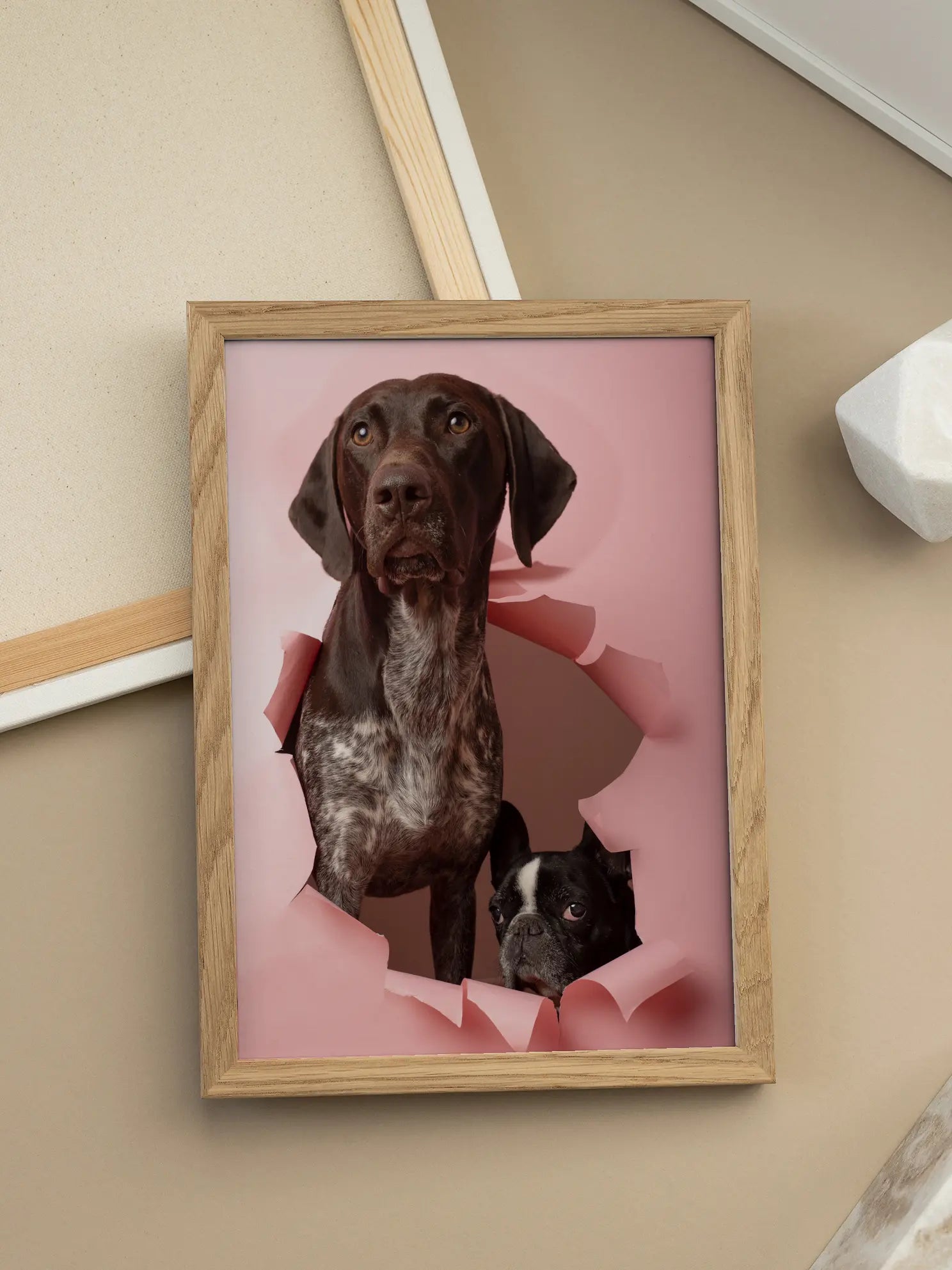 Dogs on Pink Poster