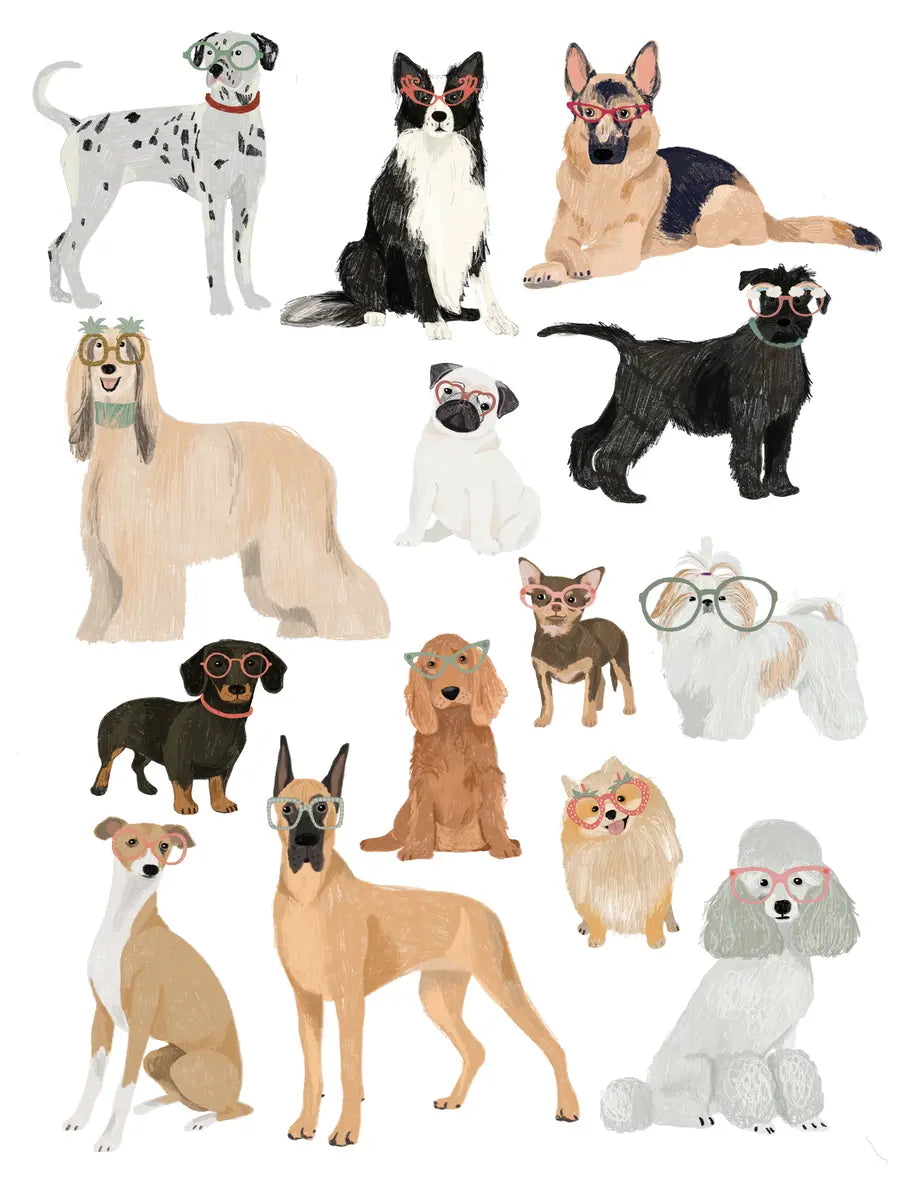 Dogs with Glasses Poster