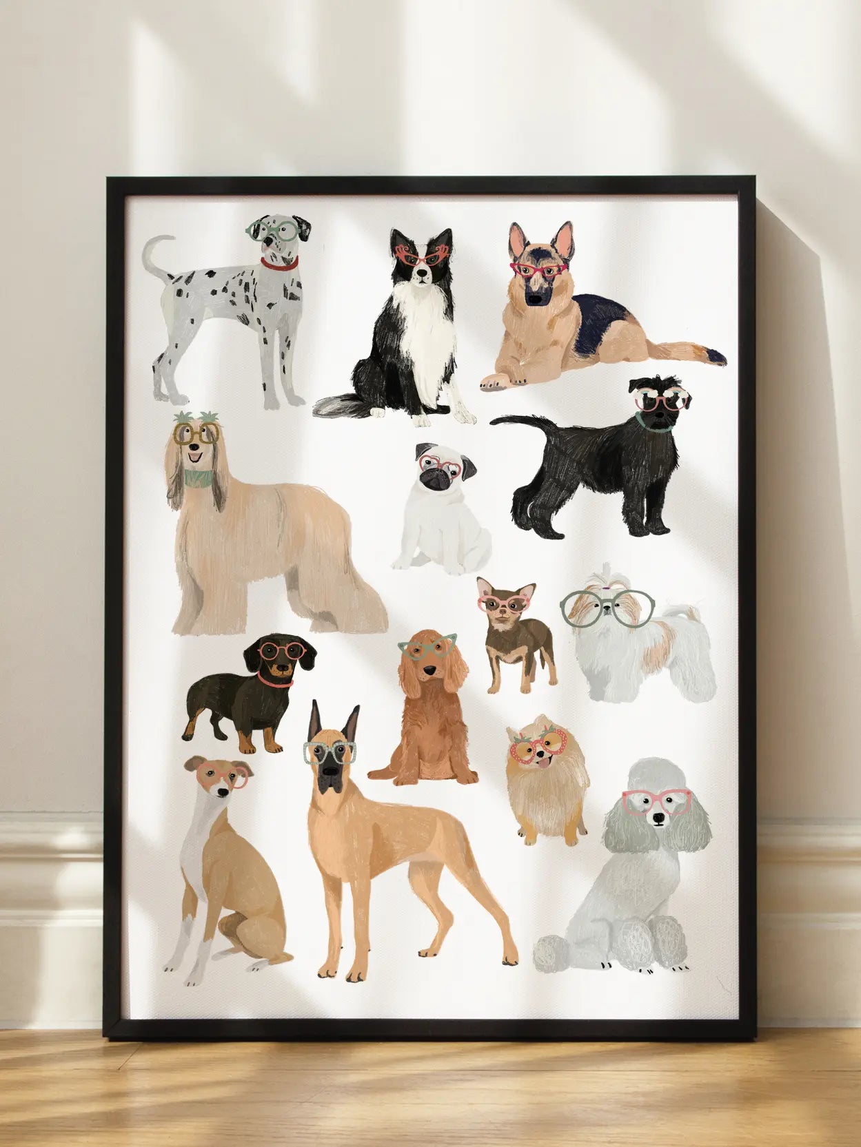 Dogs with Glasses Poster