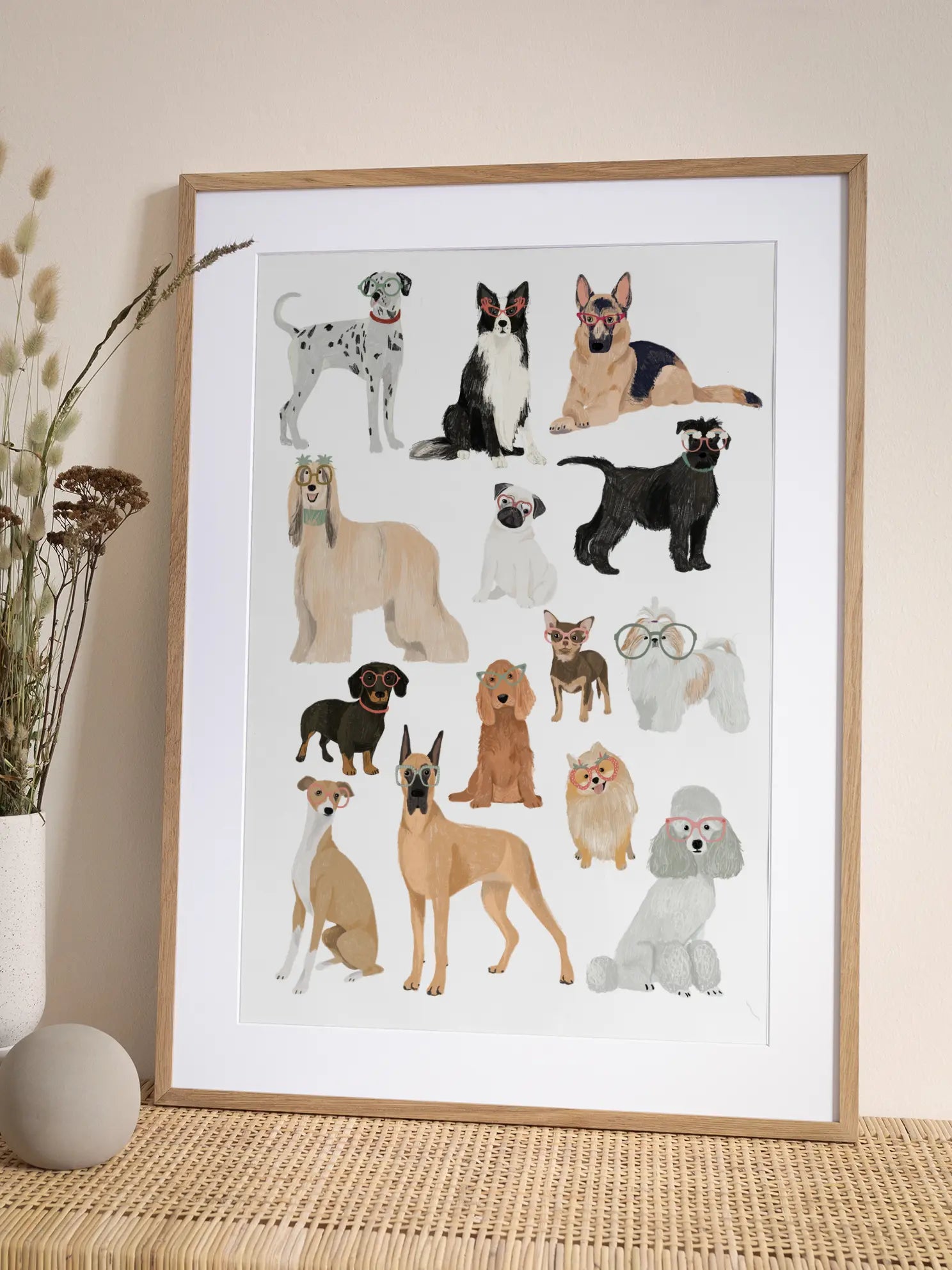 Dogs with Glasses Poster