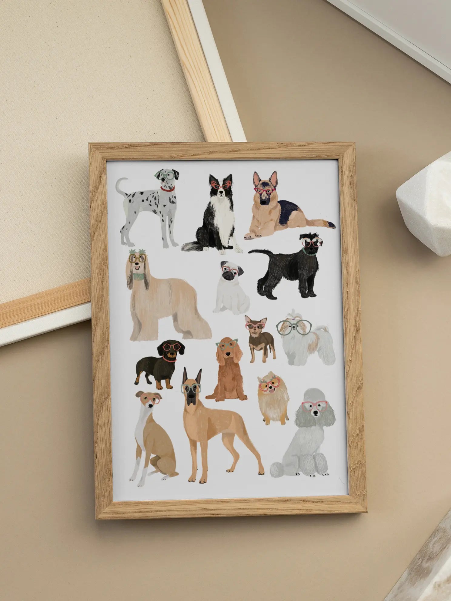 Dogs with Glasses Poster