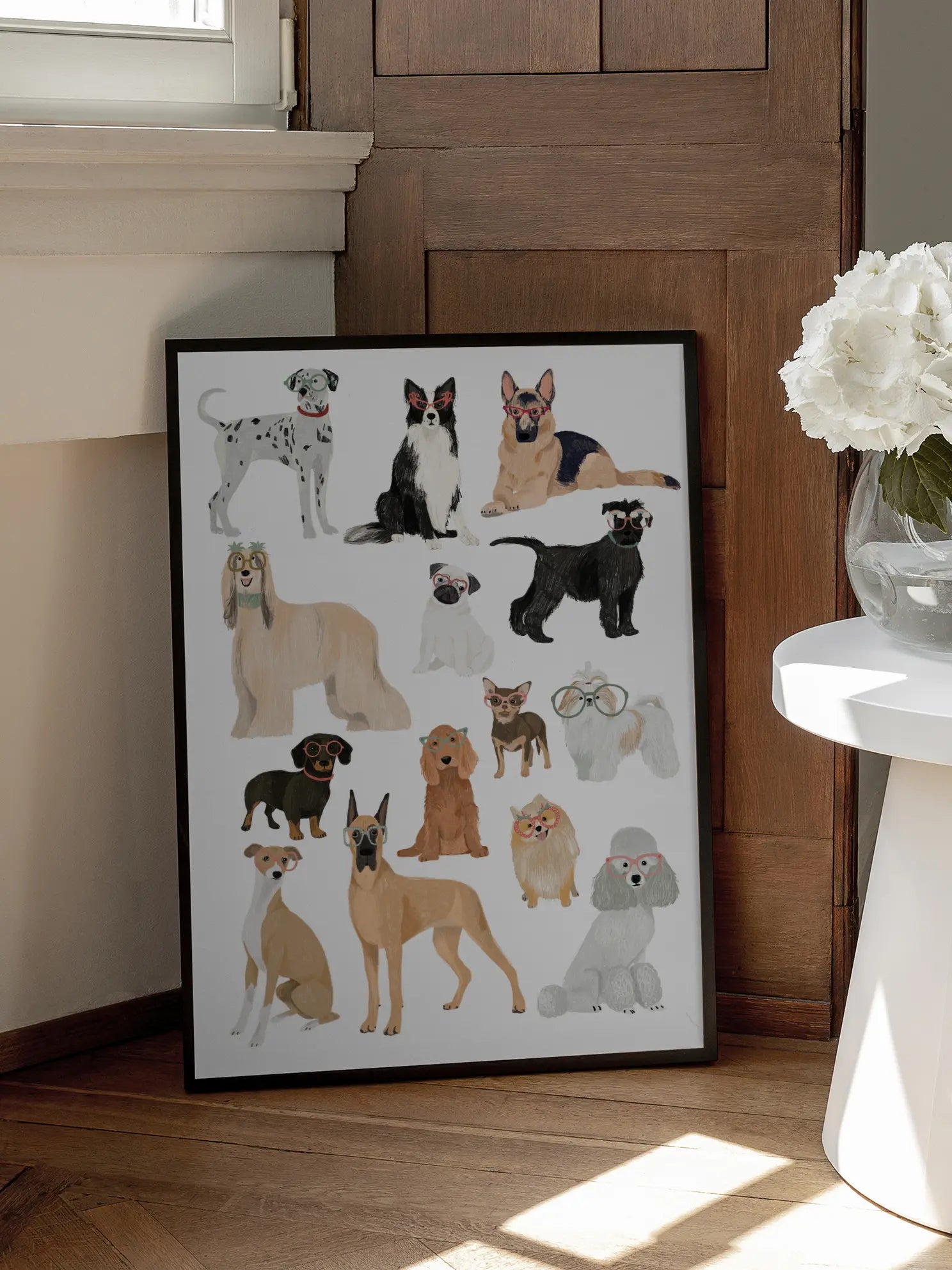 Dogs with Glasses Poster