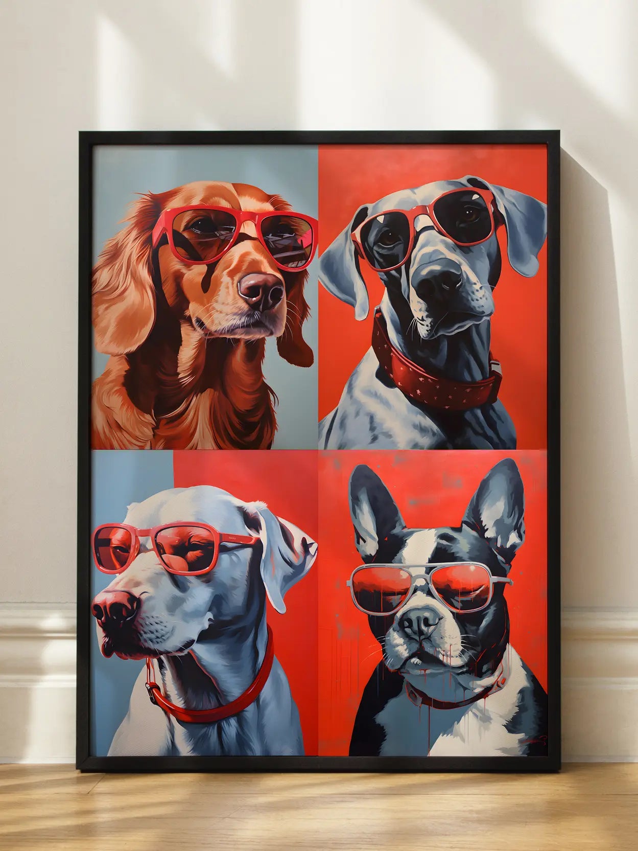 Dogs with Sunglasses Poster