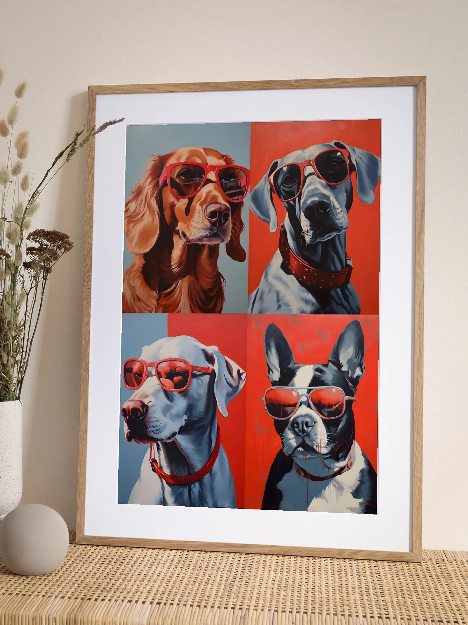 Dogs with Sunglasses Poster