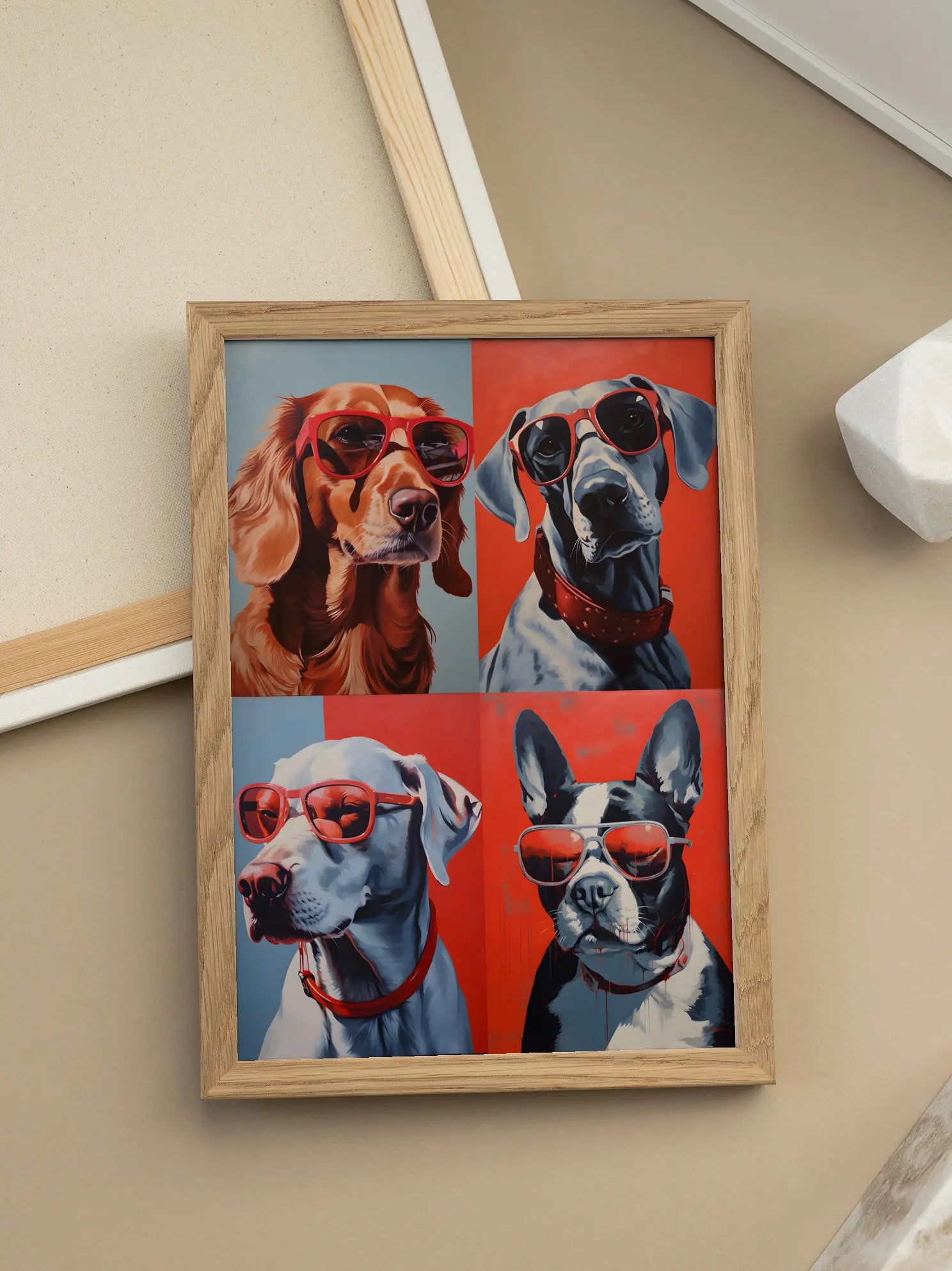 Dogs with Sunglasses Poster