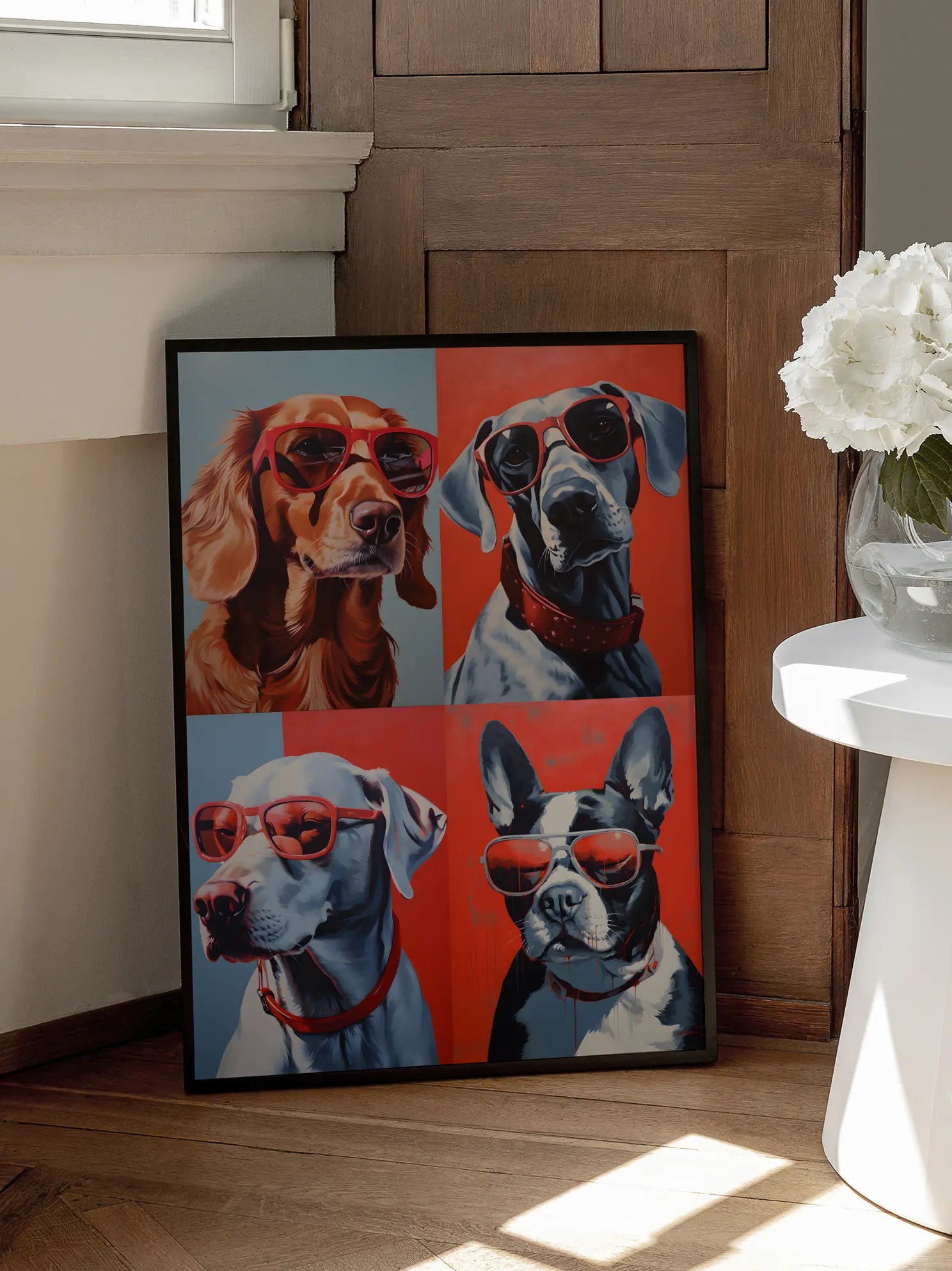 Dogs with Sunglasses Poster