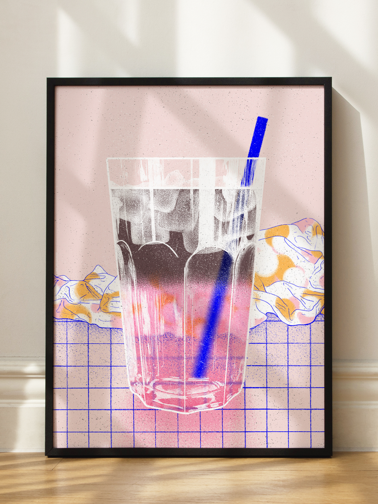 Drink with Blue Straw