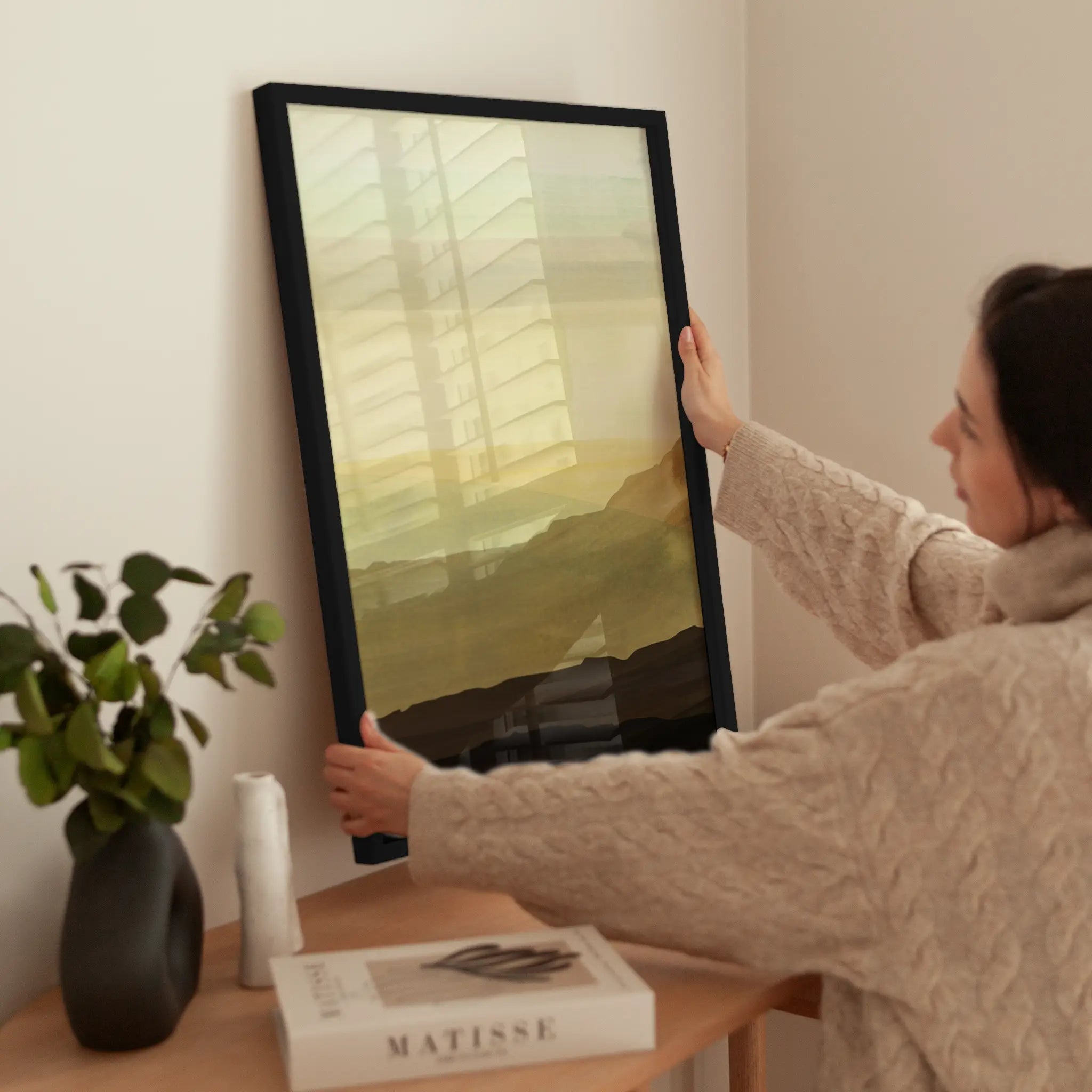 Earthy Watercolor Mountains No3 wird aufgehängt