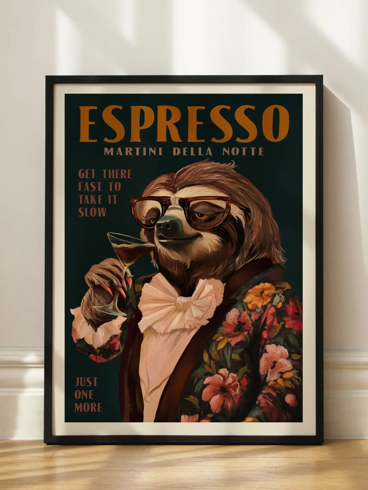 Espresso Martini Sloth Poster