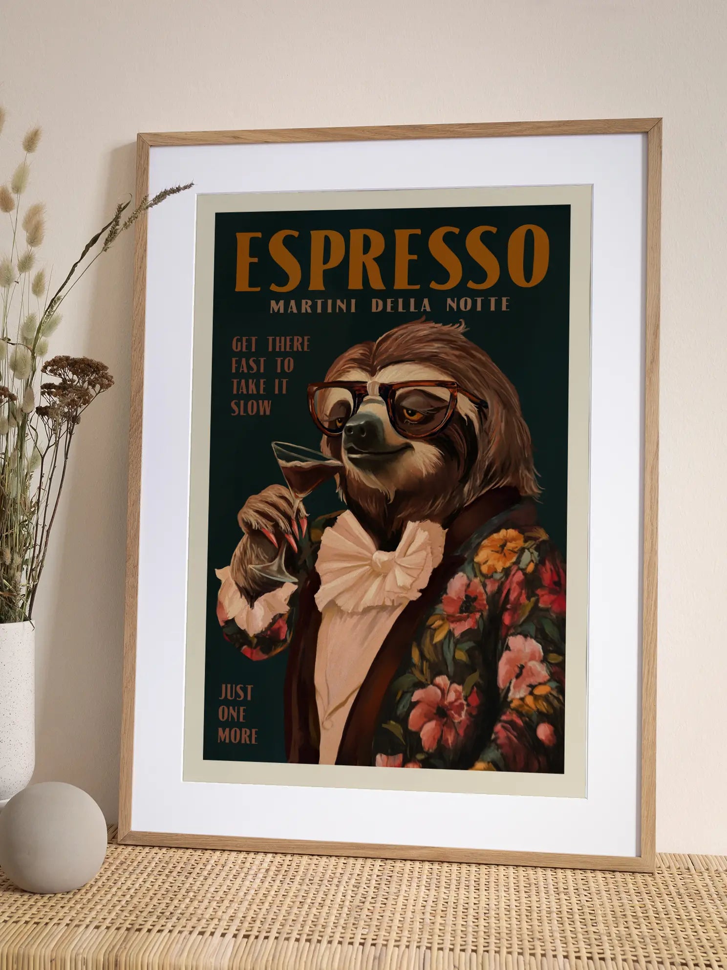 Espresso Martini Sloth Poster