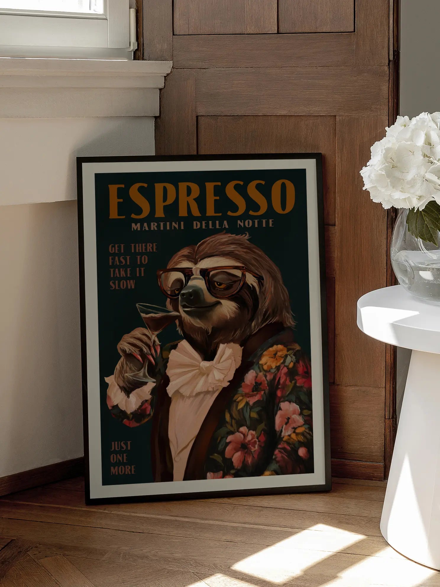 Espresso Martini Sloth Poster