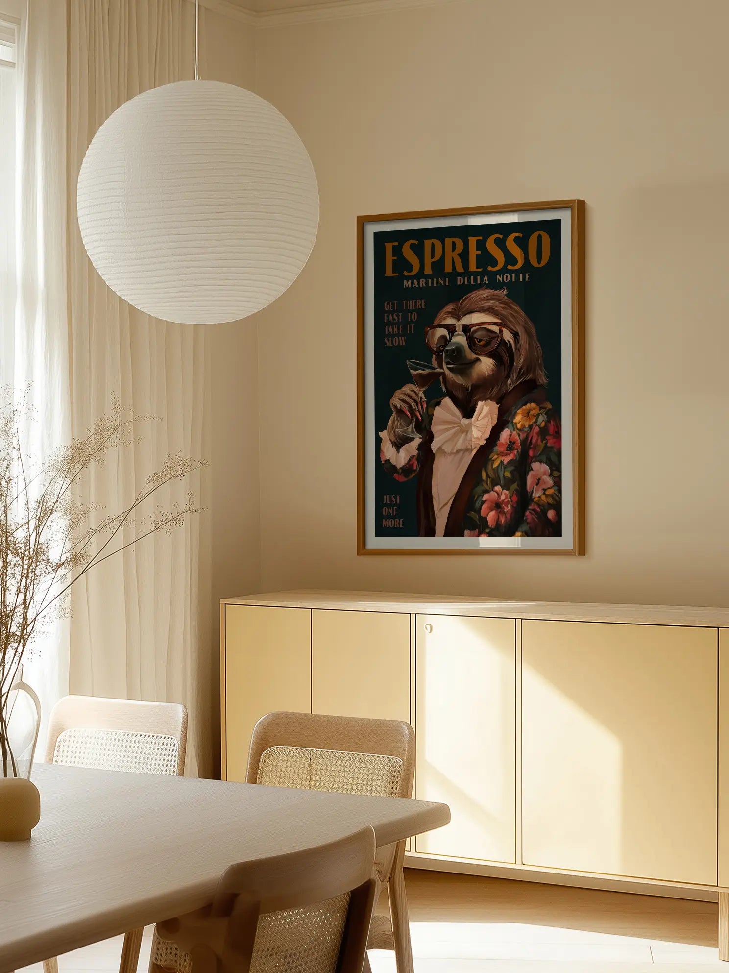 Espresso Martini Sloth Poster